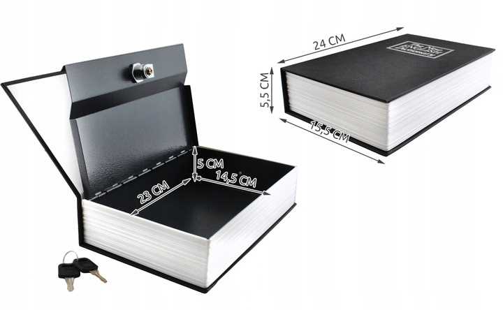 sejf - kasetka ukryta w książce 24x15,5x5,5cm