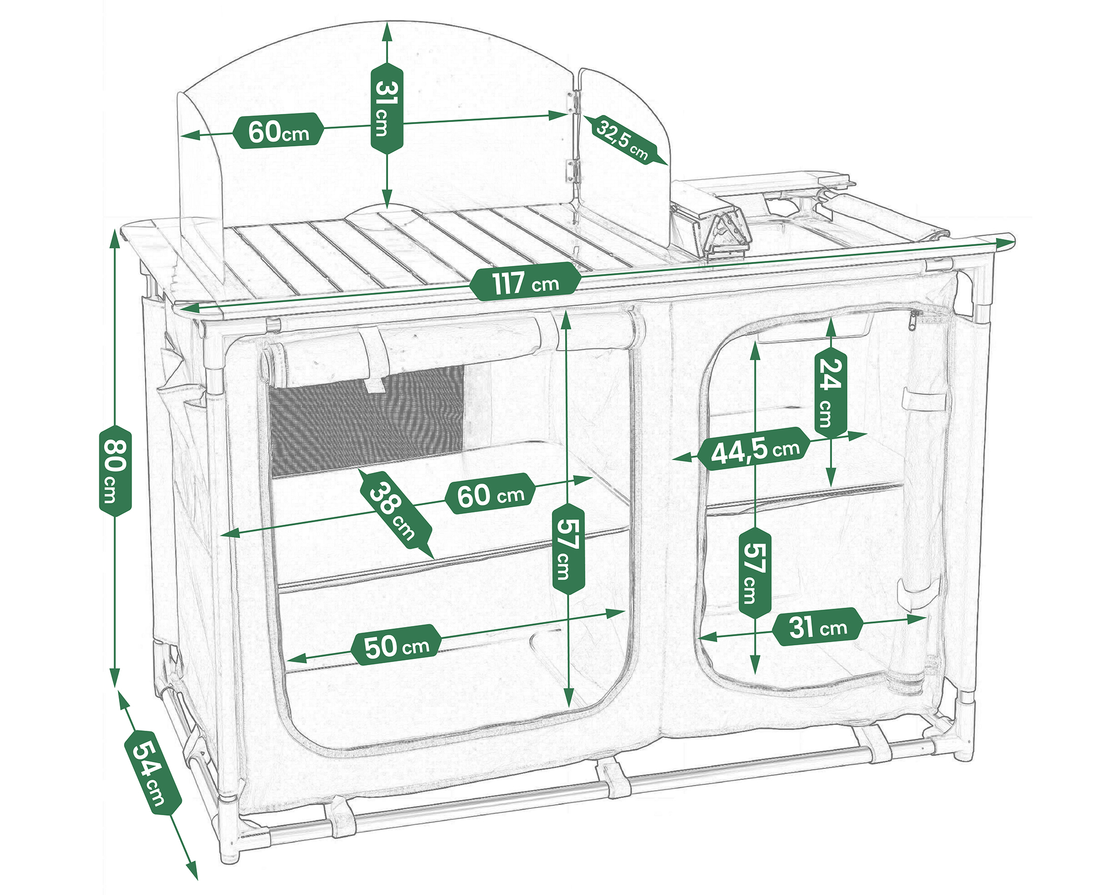 kuchnia turystyczna szafka stół składany ogrodowy torba kempingowy stolik