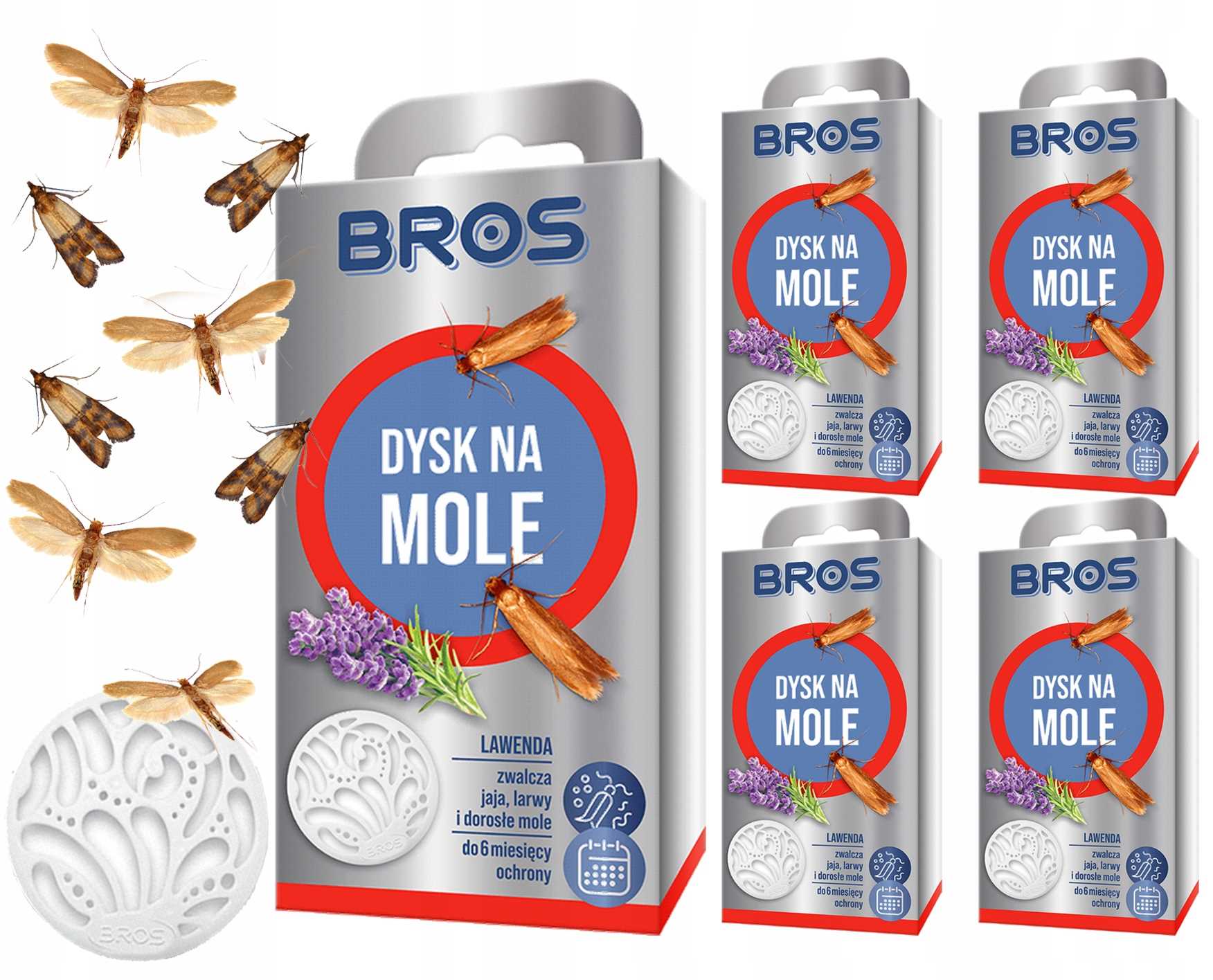 bros - dysk na mole lawenda - 5 szt.
