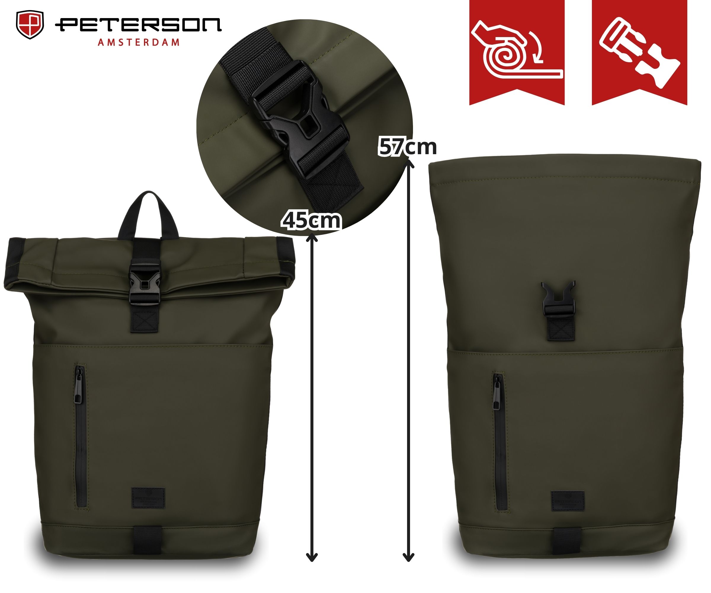 plecak miejski ptn tokio-9015 olive