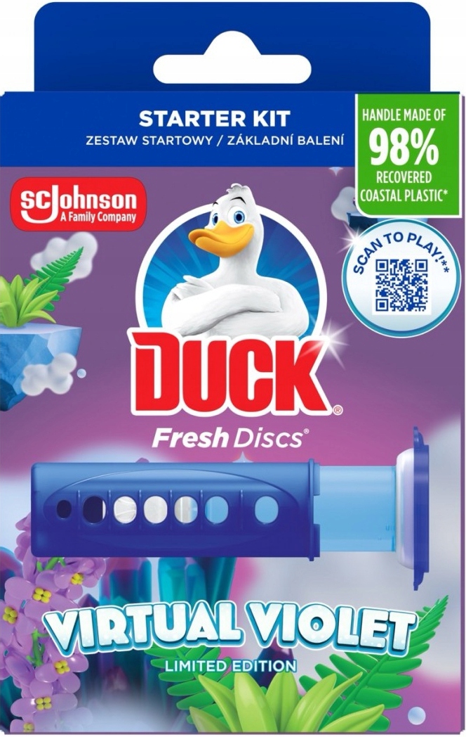 duck fresh discs virtual violet - żelowy krążek do toalety 36ml + aplikator
