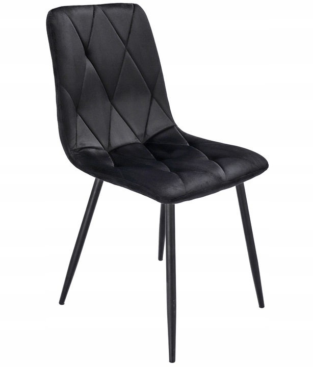 4 x krzesło tapicerowane pikowane welur nowoczesne