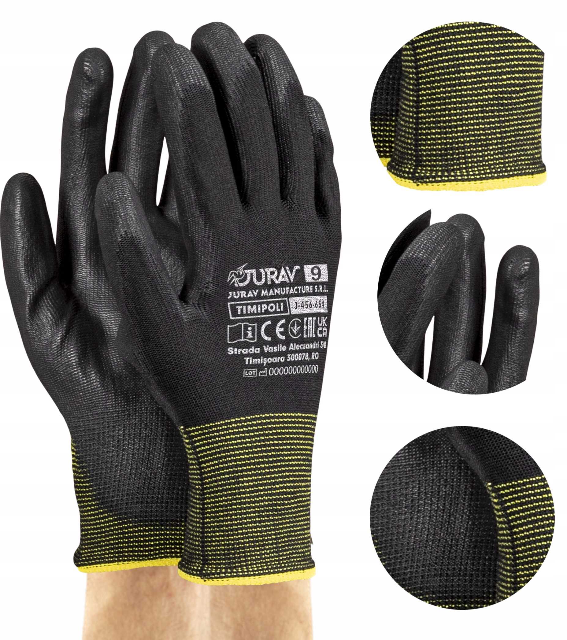 rękawice robocze czarne j-timipoli_bb9-l - 1 para