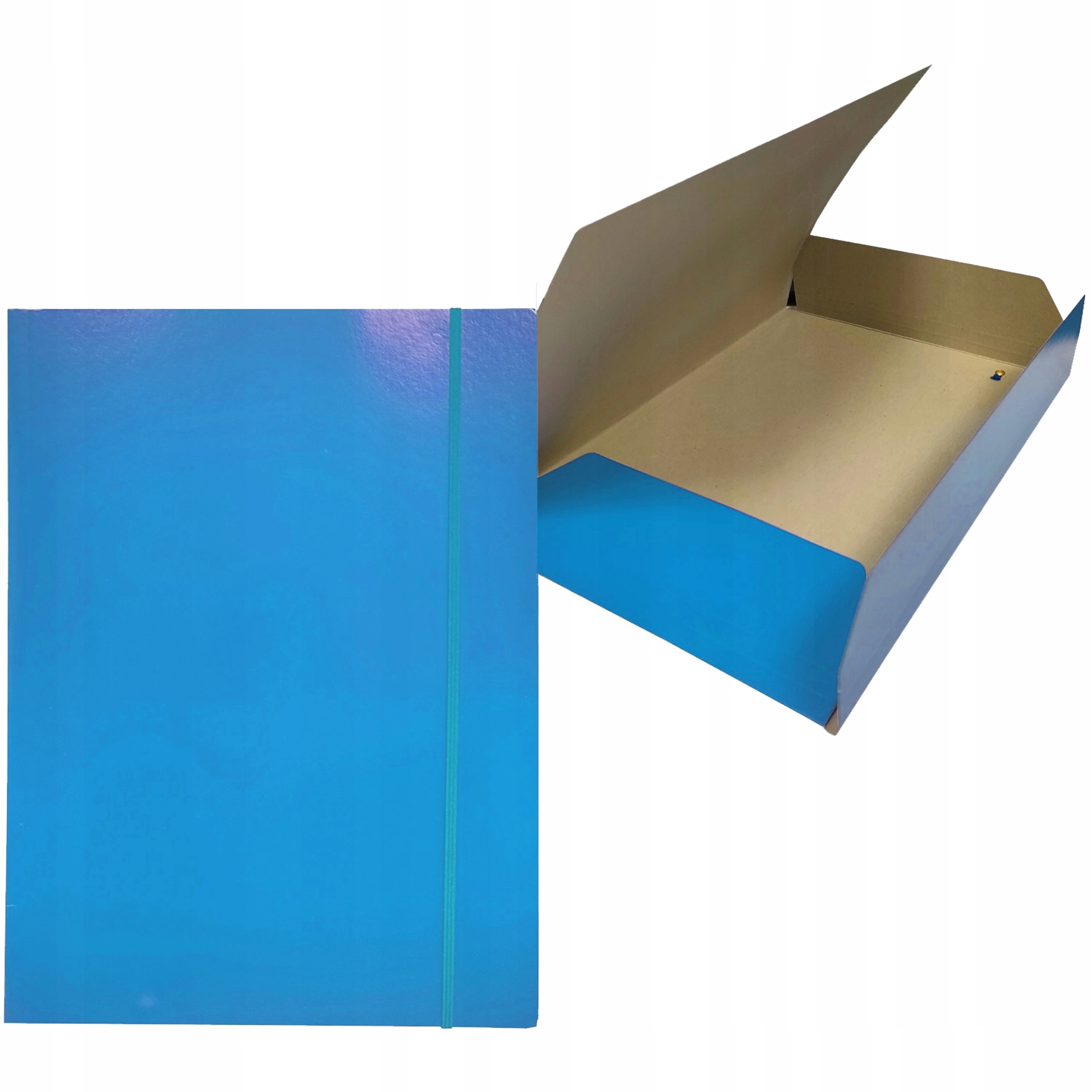 teczka kartonowa lakierowana z gumką bantex a4 niebieska