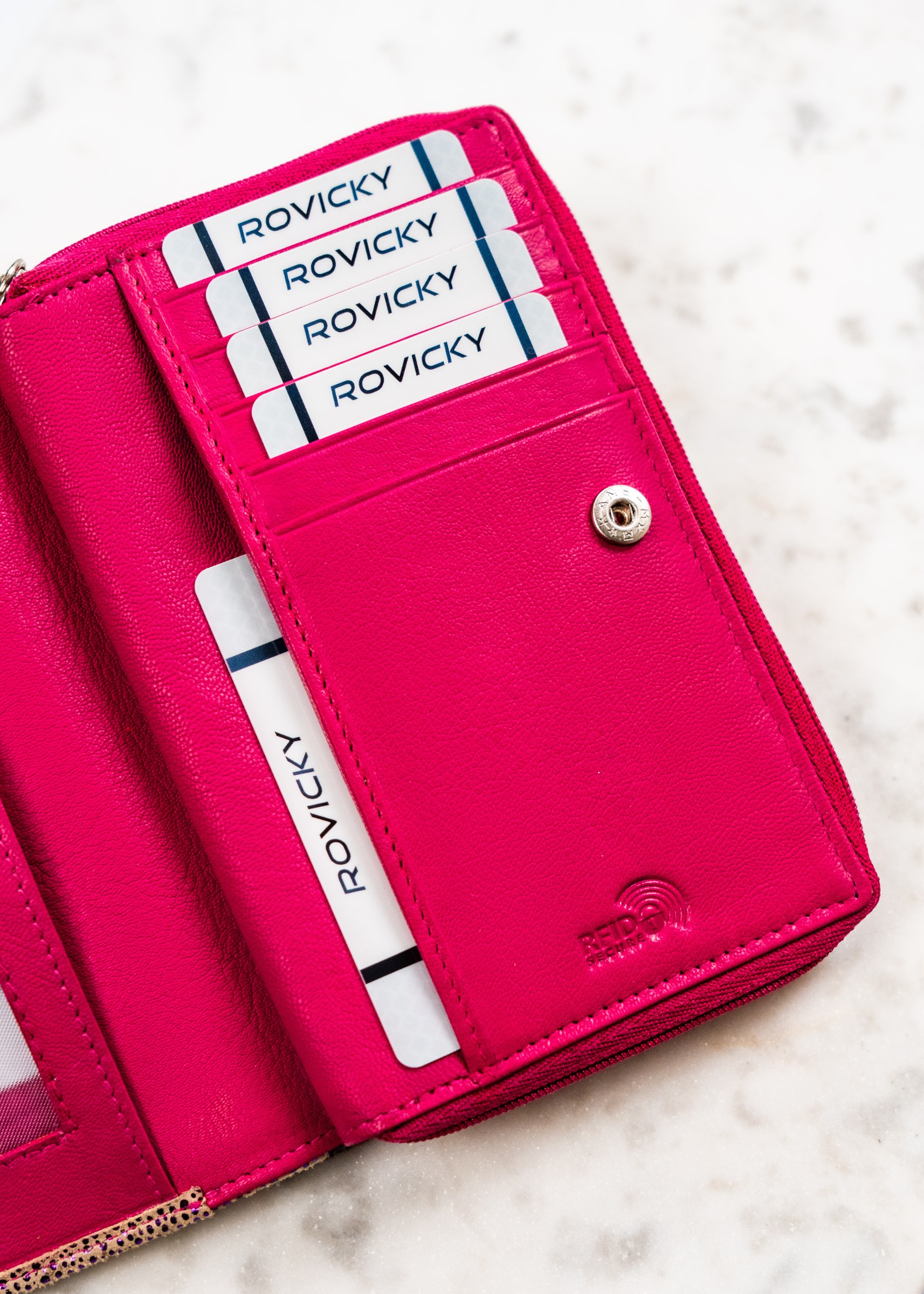 portfel damski skórzany rv-791-sla-4934 dot-pink
