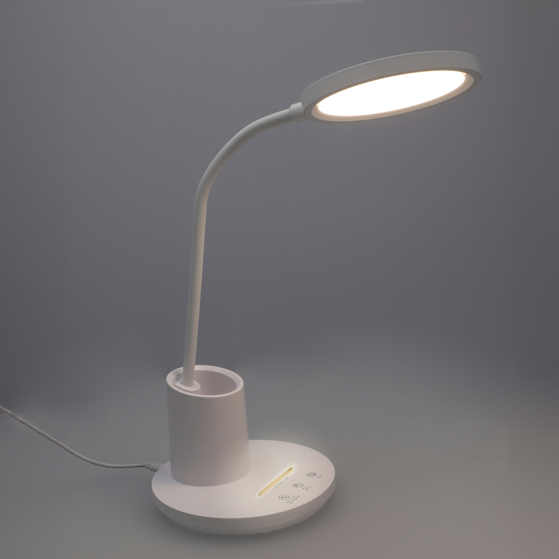 lampka biurkowa led szkolna trzy barwy światła do pracy z pojemnikiem