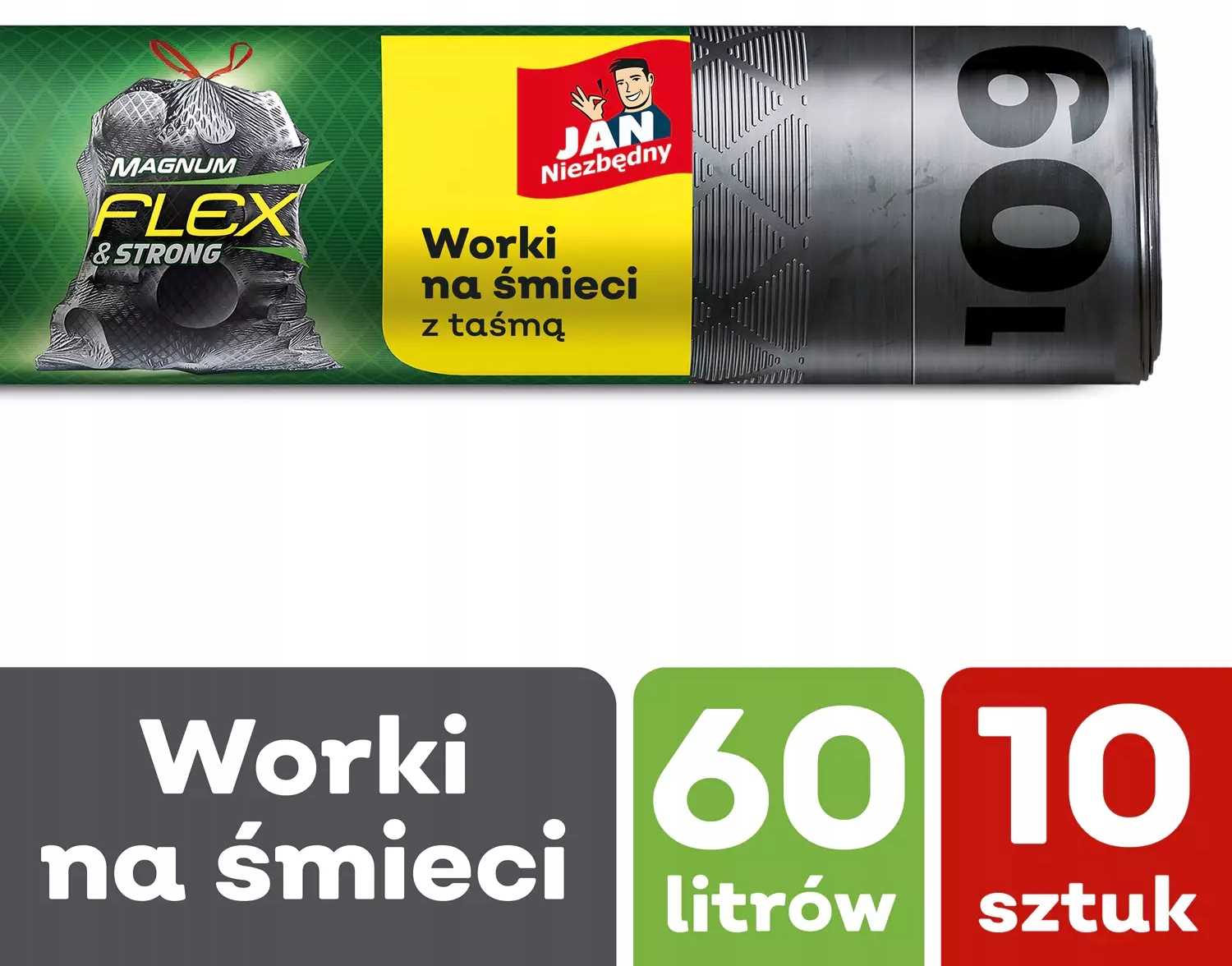 jan niezbędny worki ld magnum flex taśma 60l 10szt. - 1 op.