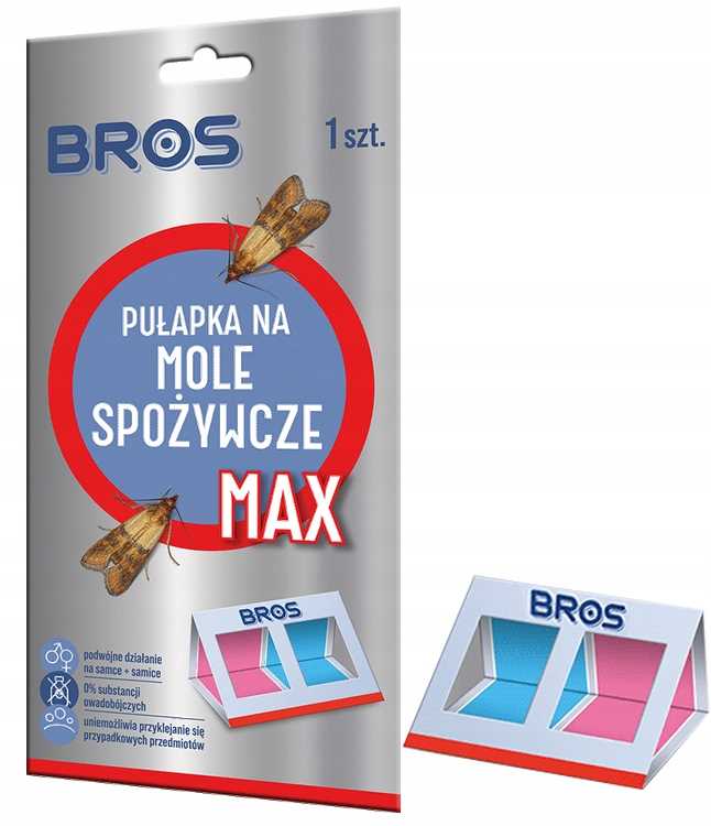 bros - pułapka na mole spożywcze max - na samce i samice - 1 szt.