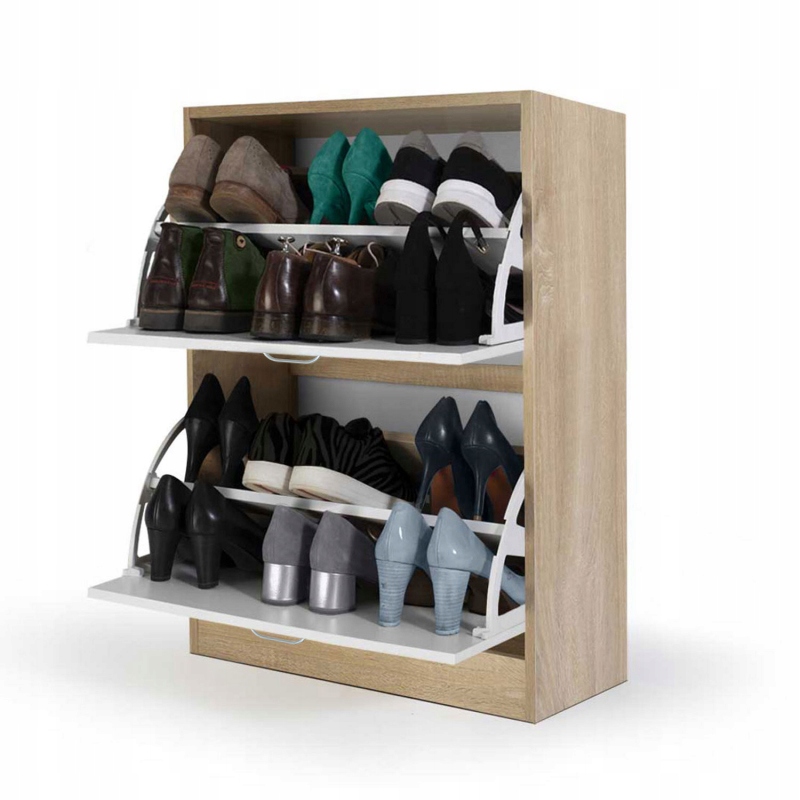 szafka na buty regał 2 komory obuwie komoda pojemna do przedpokoju regał