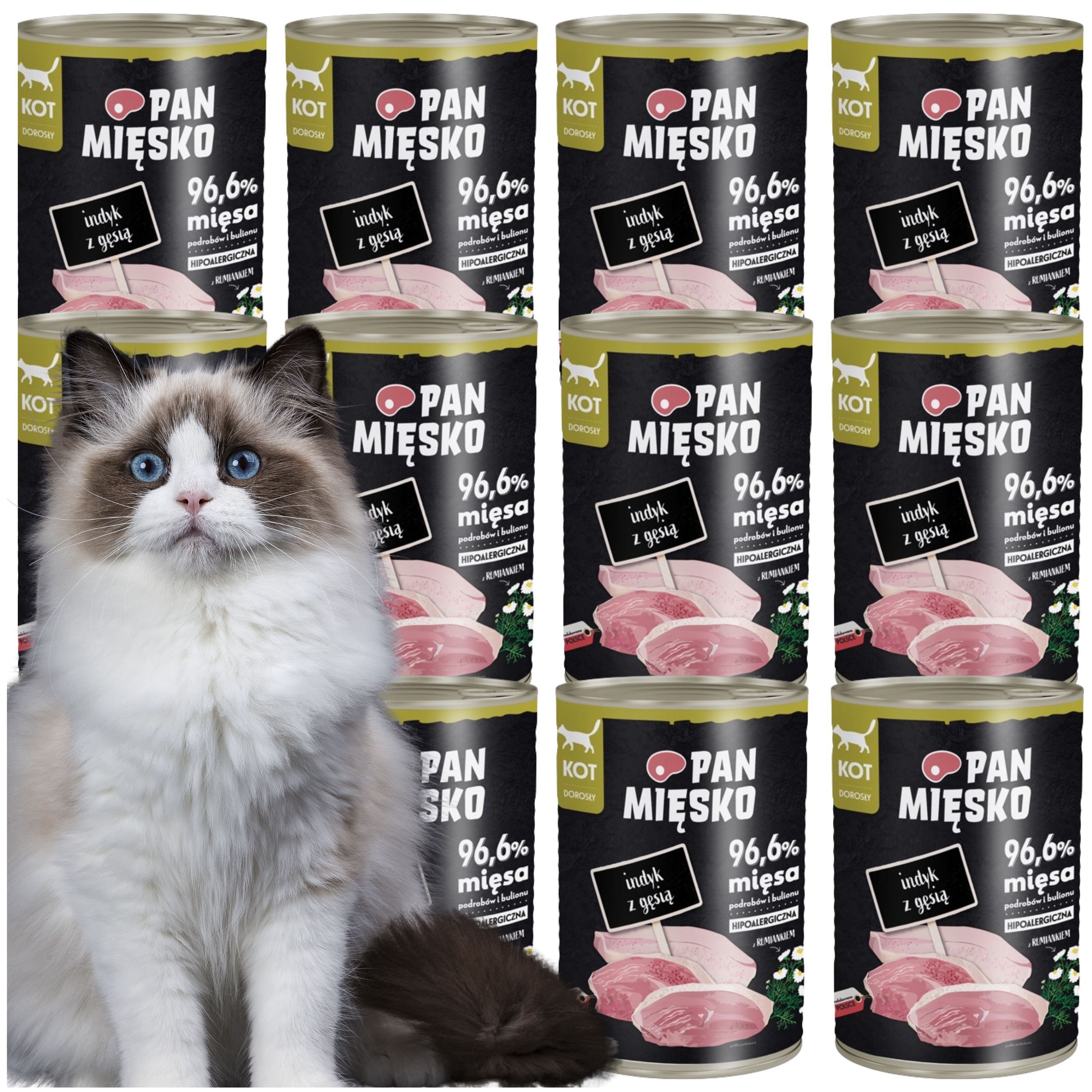 karma mokra dla kota indyk z gęsią pan mięsko hipoalergiczna 400g alergia