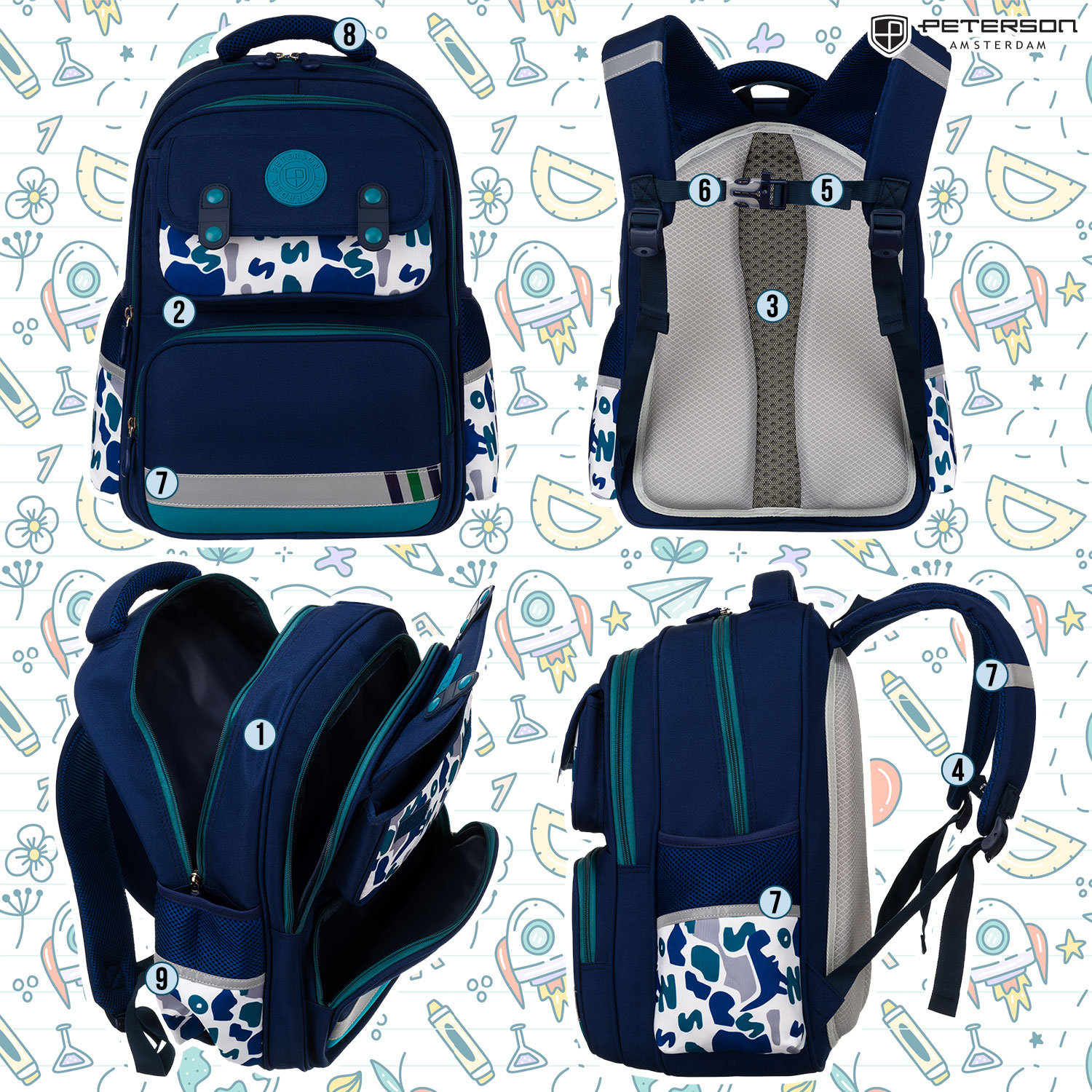 plecak ptn ps2-6067 blue-green