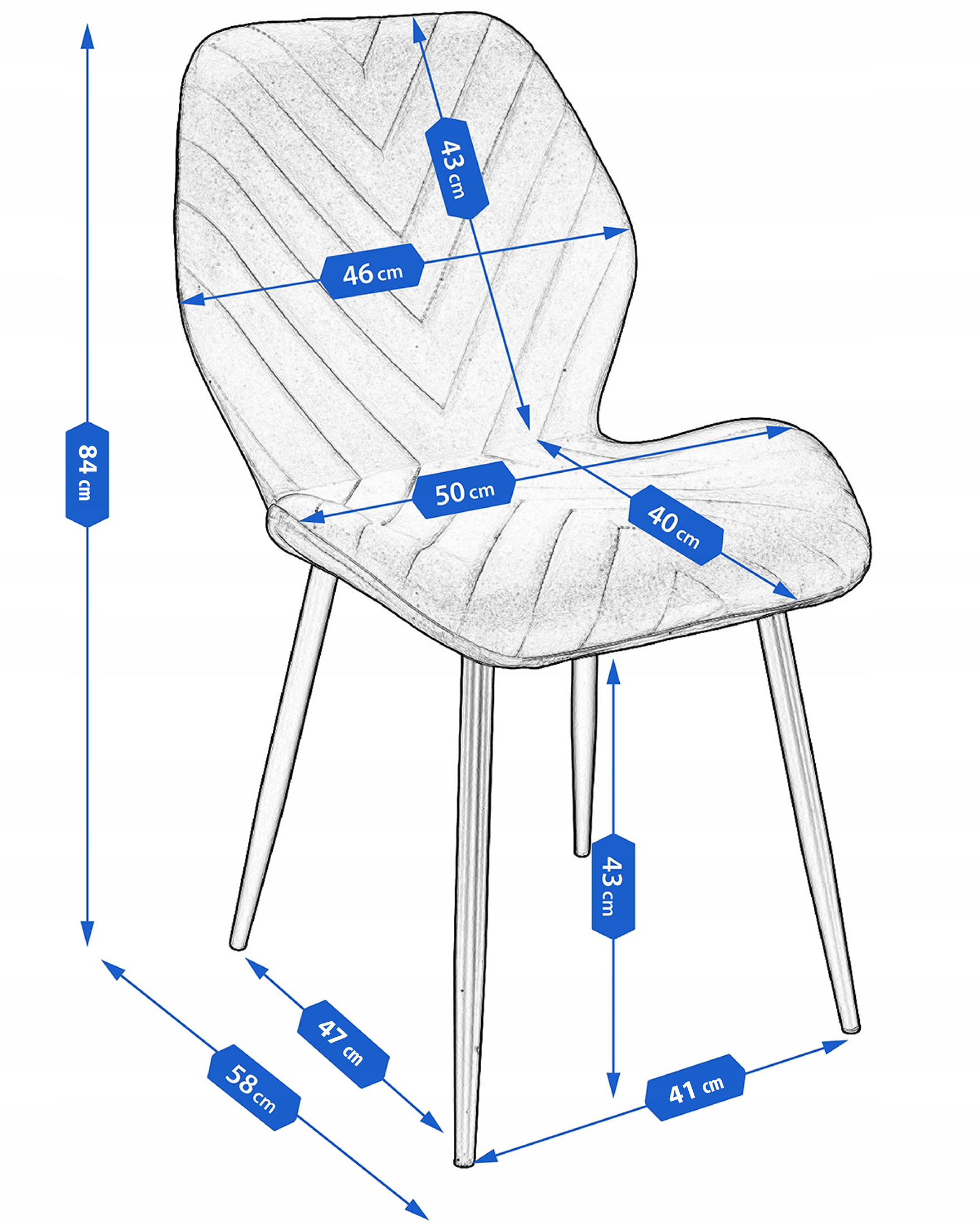 krzesło milare granatowe (zestaw nogi + śruby)