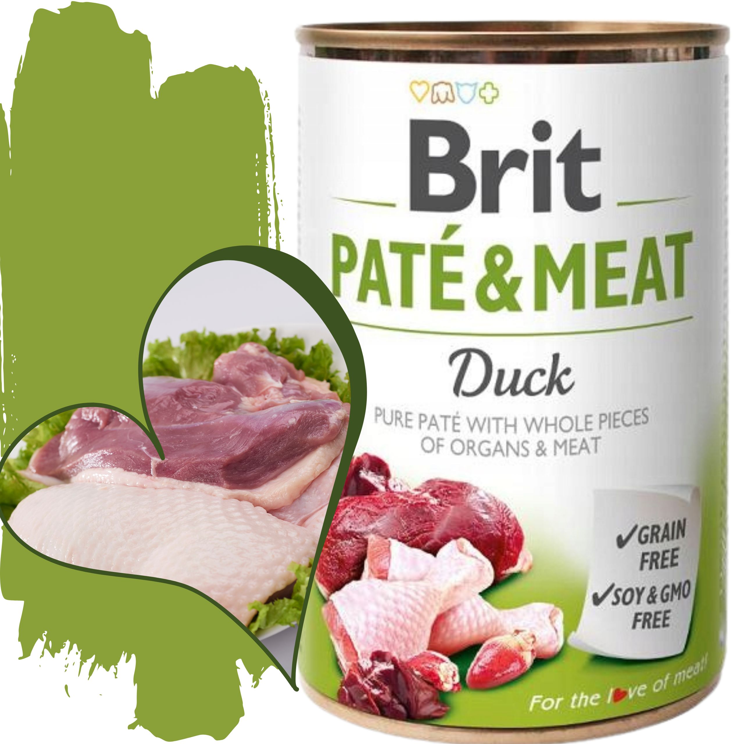 mokra karma dla psa brit pate & meat duck 400 g bezzbożowa puszka z kaczką