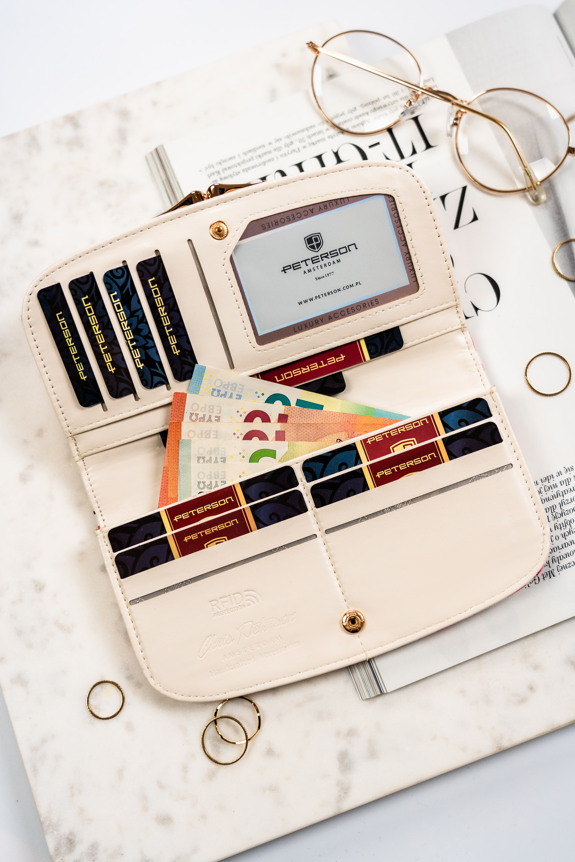 portfel damski eko ptn 1841-f8-7777 beige flowe 02