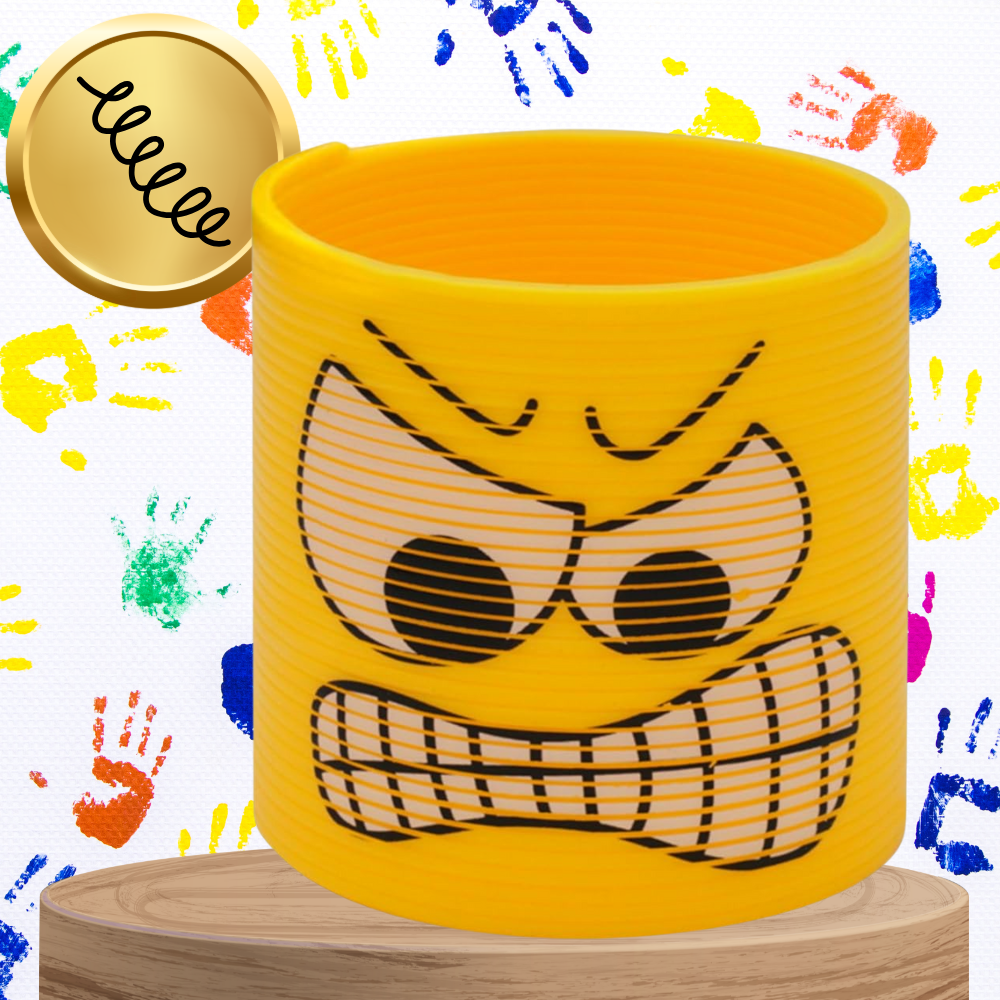 sprężyna dla dzieci magiczna sprężynka magic springs emoji żółta