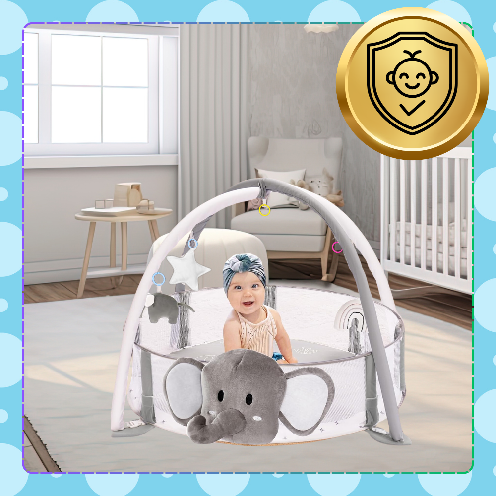 mata edukacyjna dla niemowląt interaktywna 4w1 słonik piłeczki maskotki