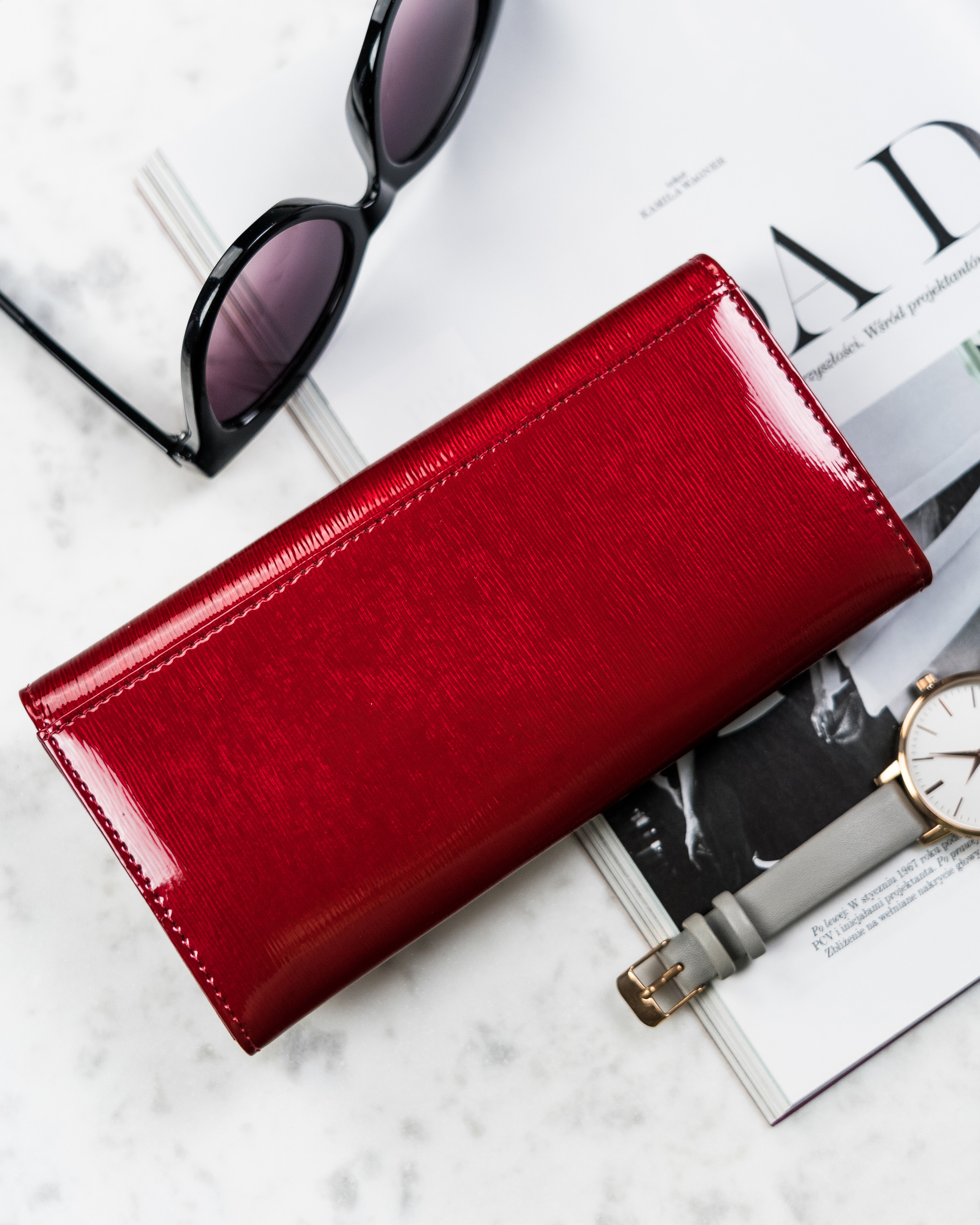 portfel damski skórzany h22-1-sh9-5966 red