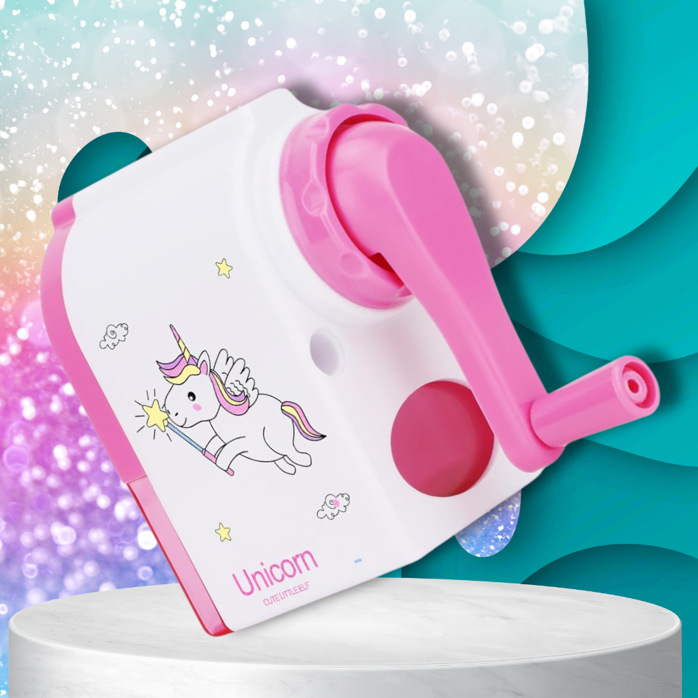 temperówka strugaczka  z pojemnikiem ręczna na korbkę nicekids różowa