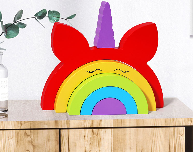 gra zręcznościowa logiczna sorter nakładanka tęcza jednorożec jhtoy-252