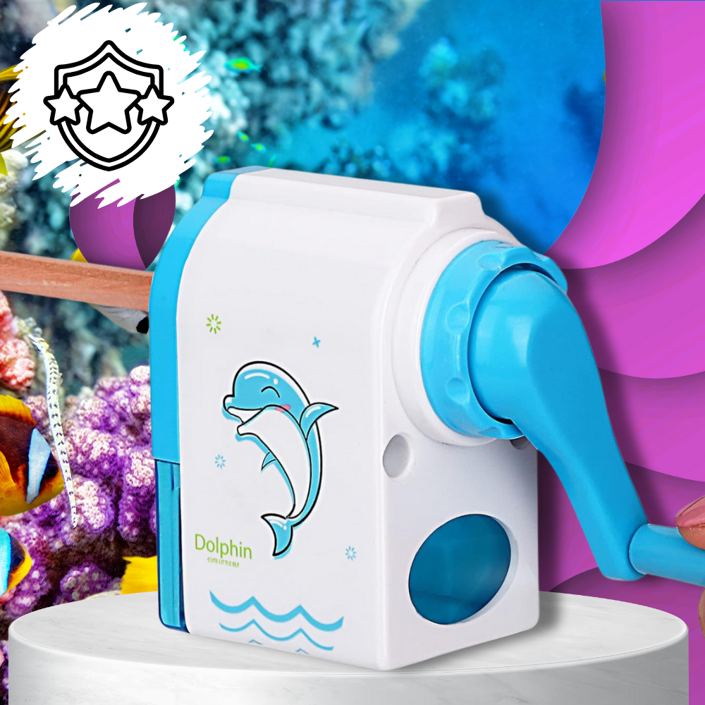 temperówka strugaczka  z pojemnikiem ręczna na korbkę nicekids niebieski