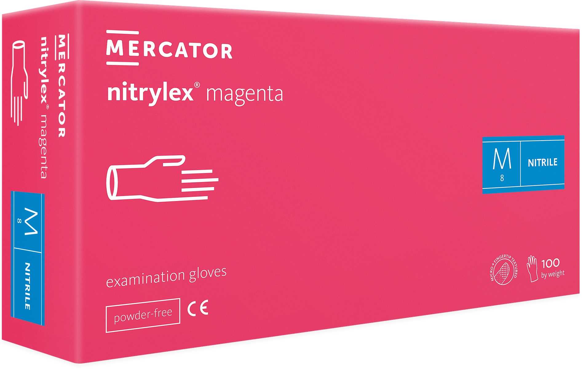 rękawice nitrylowe 100 szt. 8-m nitrylex magenta - 10 szt.