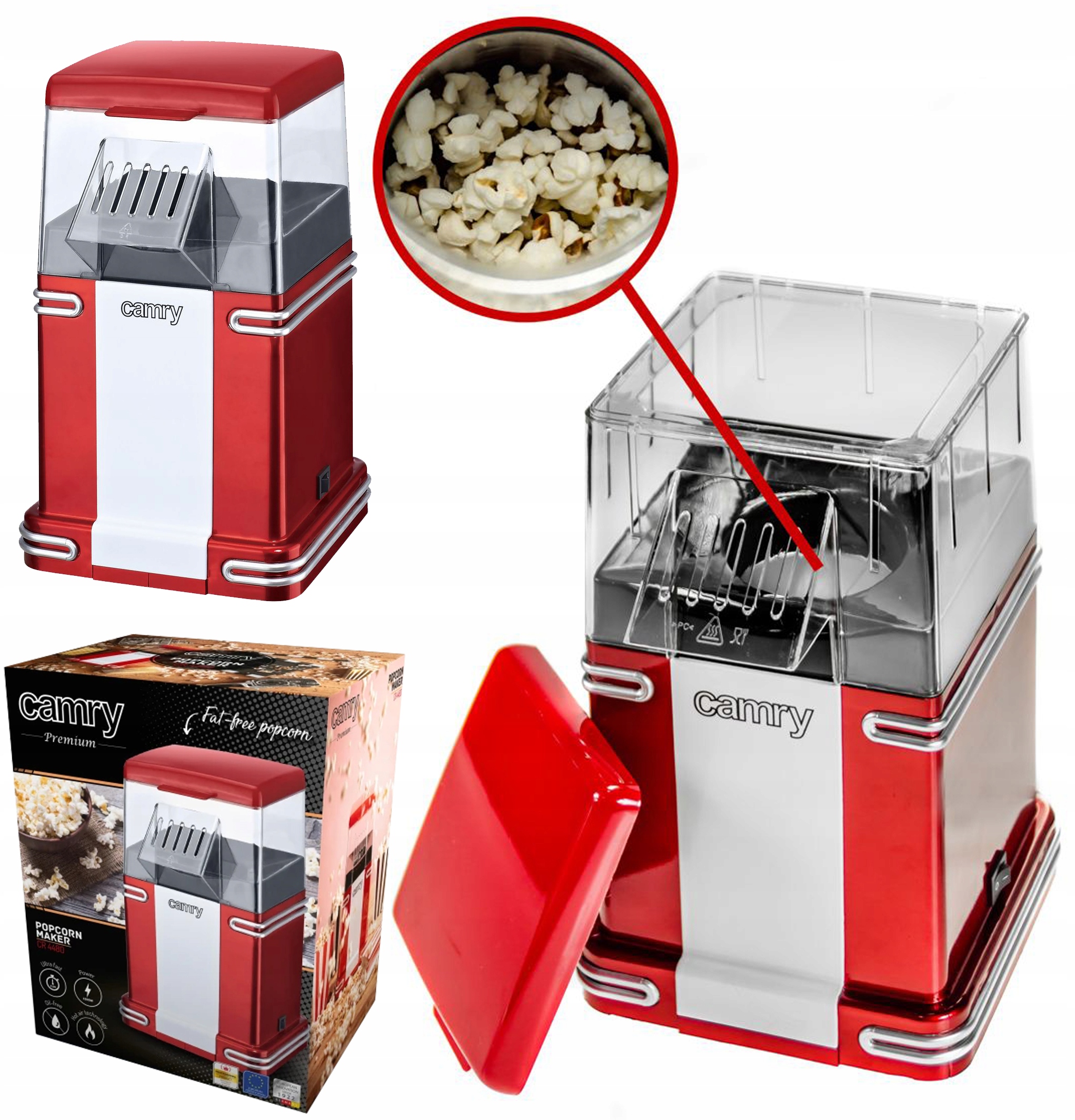 maszyna do popcornu czerwona camry cr 4480