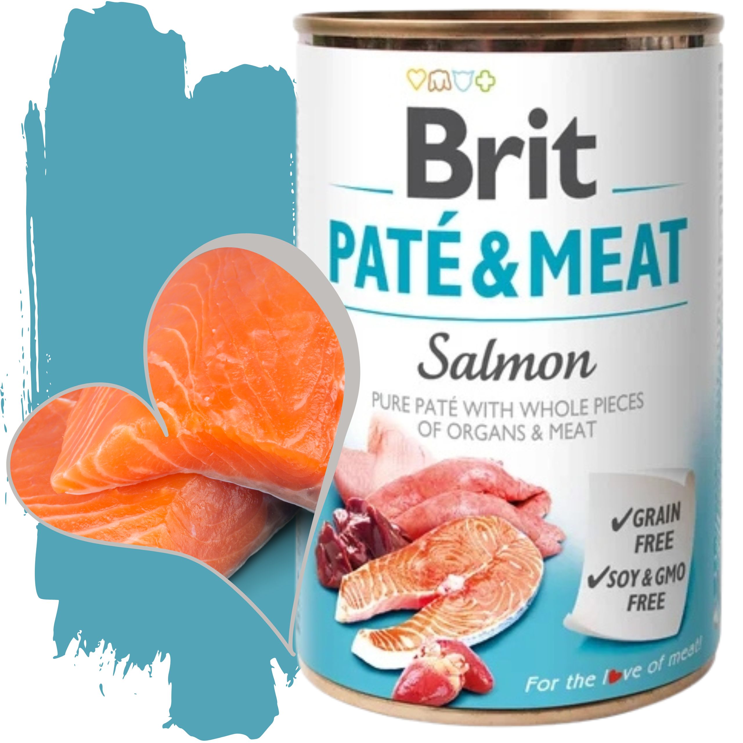mokra karma dla psa brit pate & meat salmon 400 g z łososiem bezzbożowa