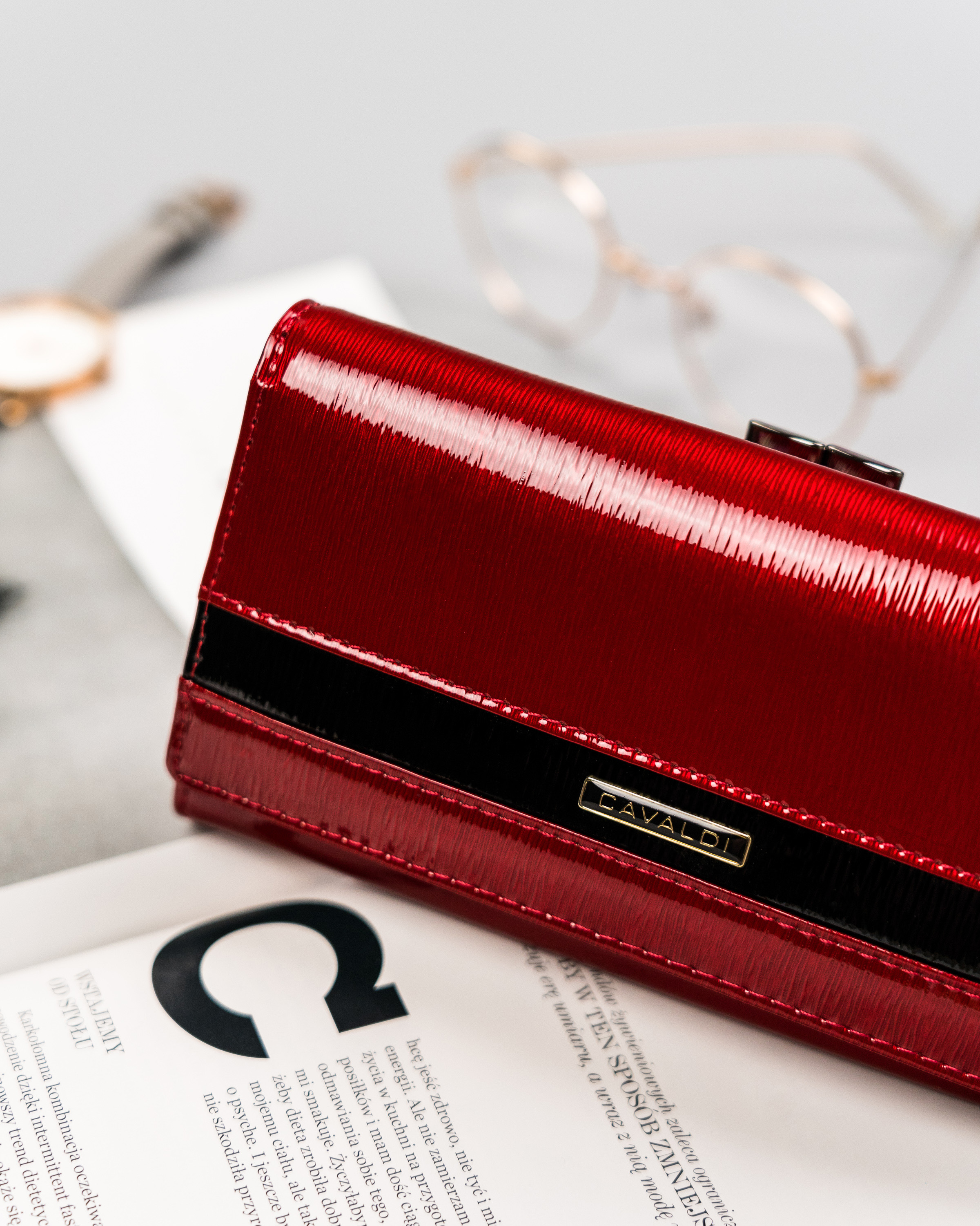 portfel damski skórzany h24-fo-2-sh9 red