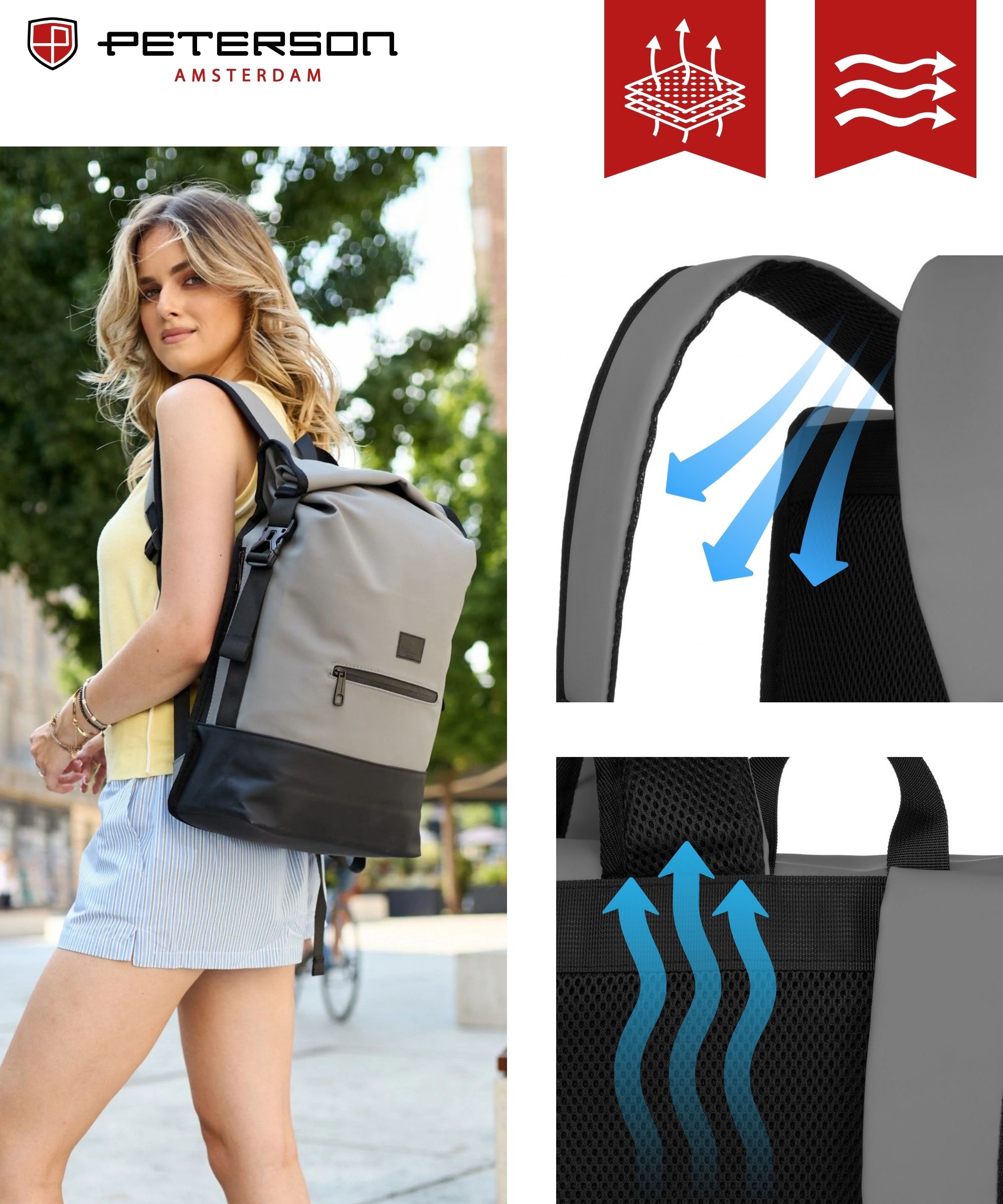 plecak miejski ptn berlin-9053 gray