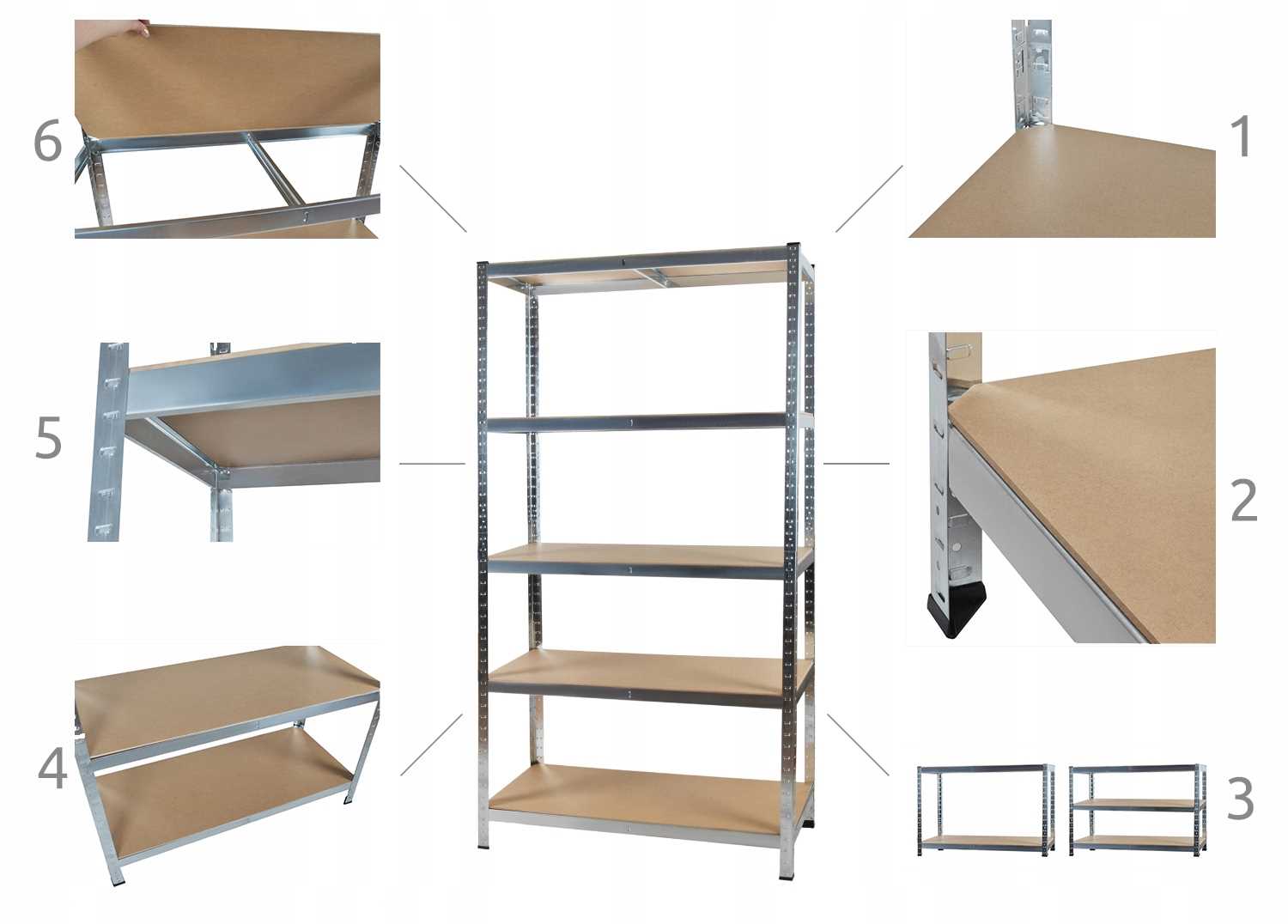 regał magazynowy 180x90x40 cm - 5 półek