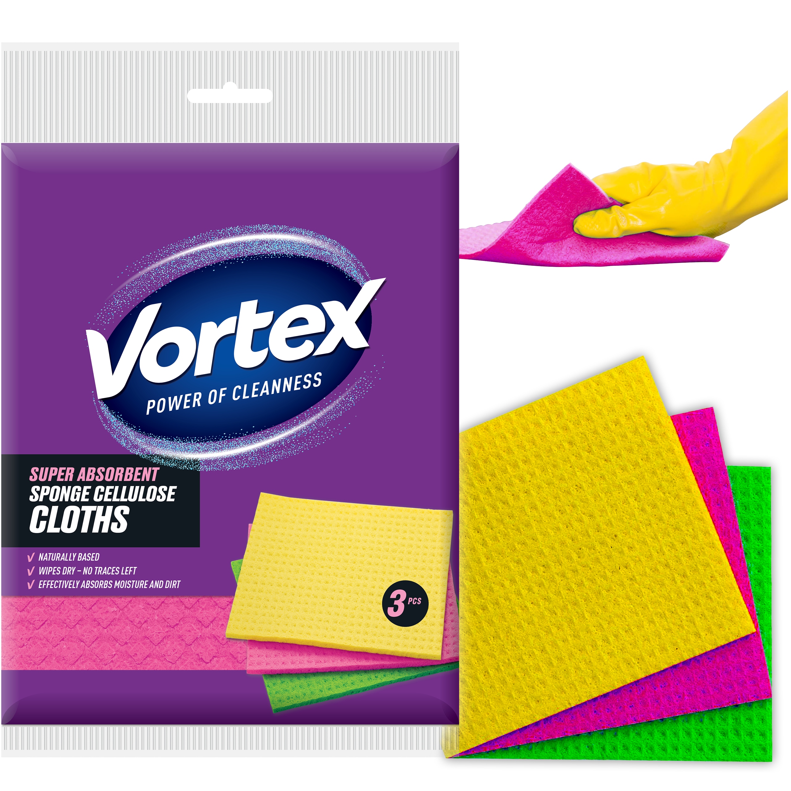 vortex ściereczki gąbczaste 3 szt.