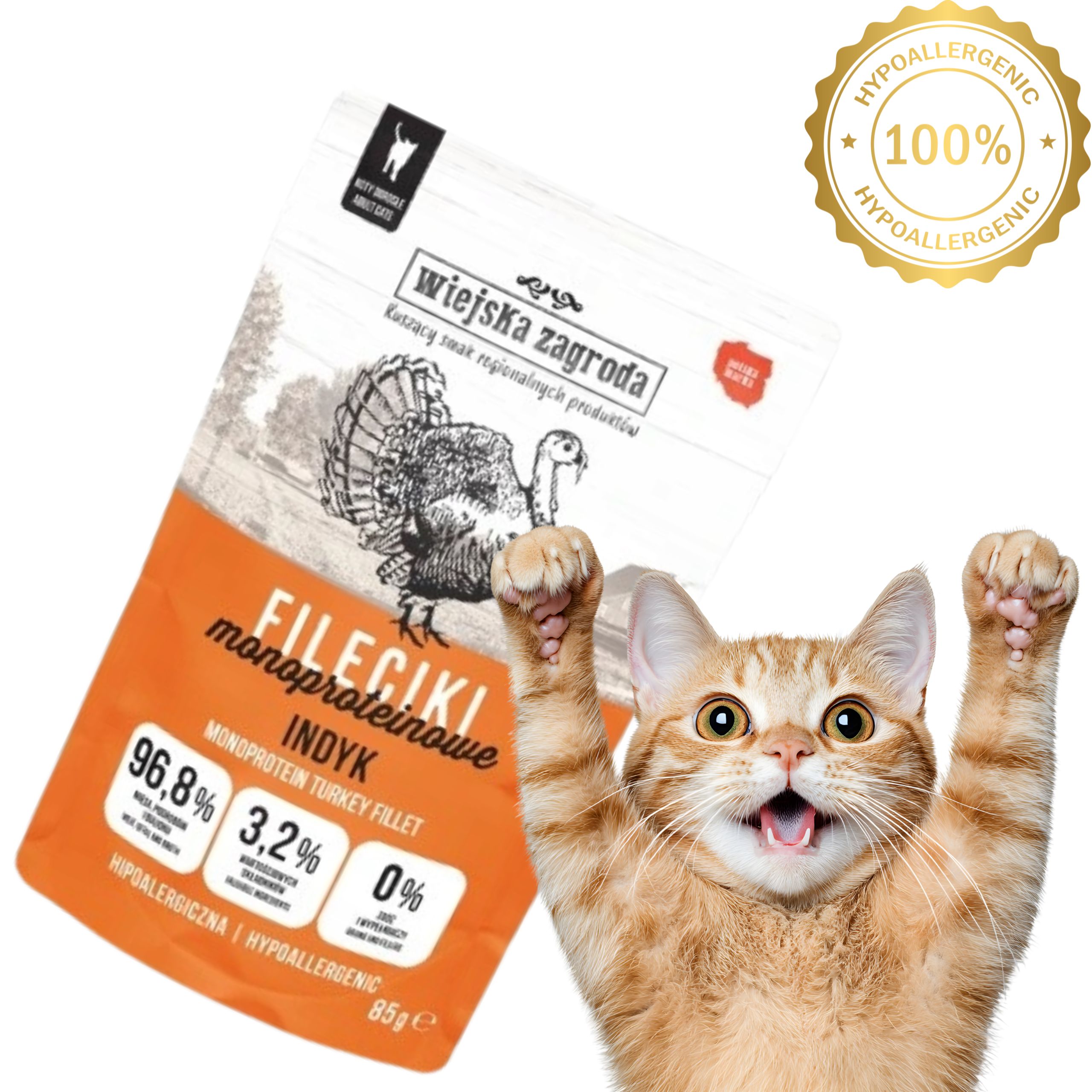 karma mokra dla kota fileciki monoproteinowe indyk 85g wiejska zagroda