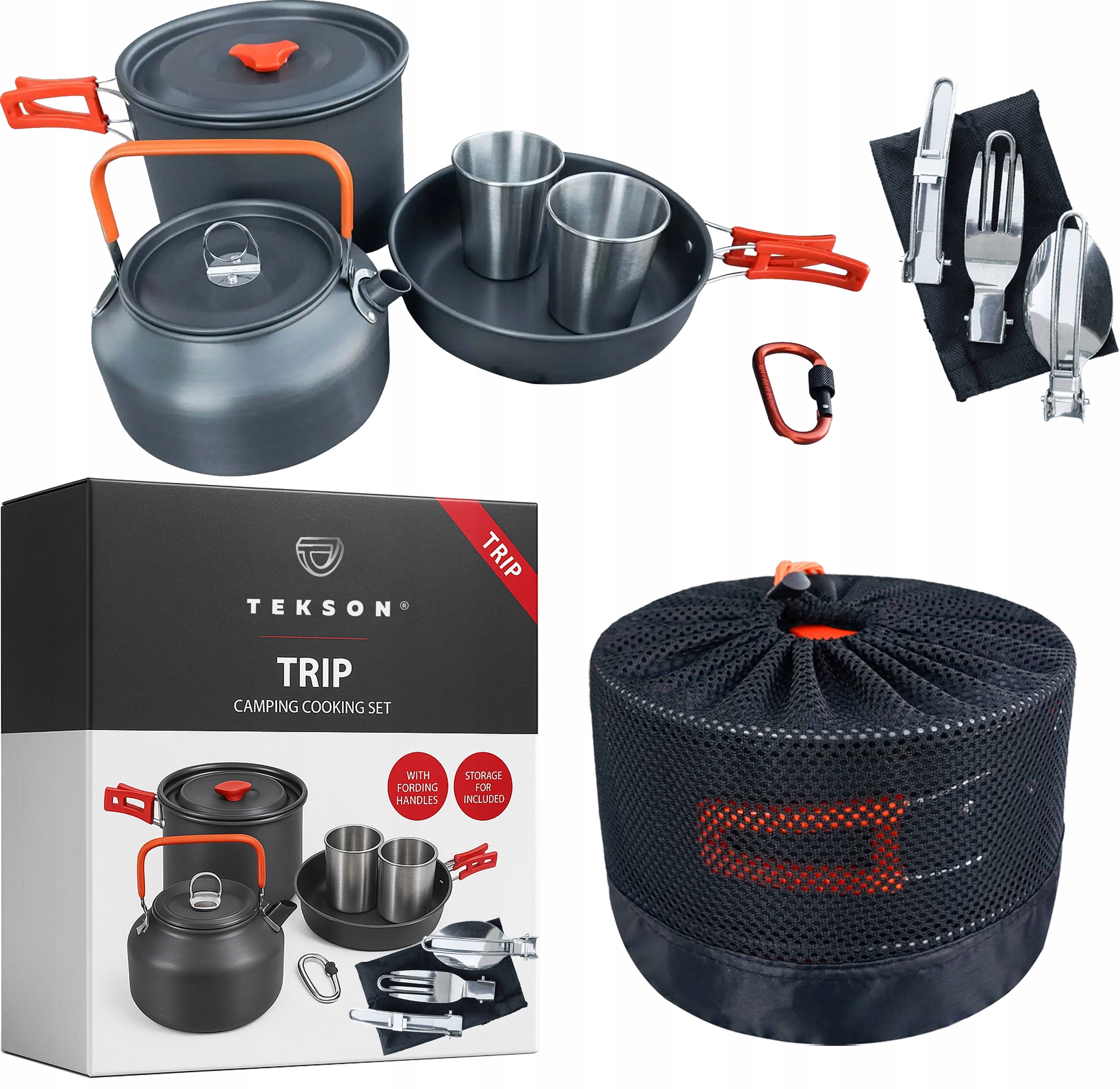 zestaw garnków campingowych trip tekson