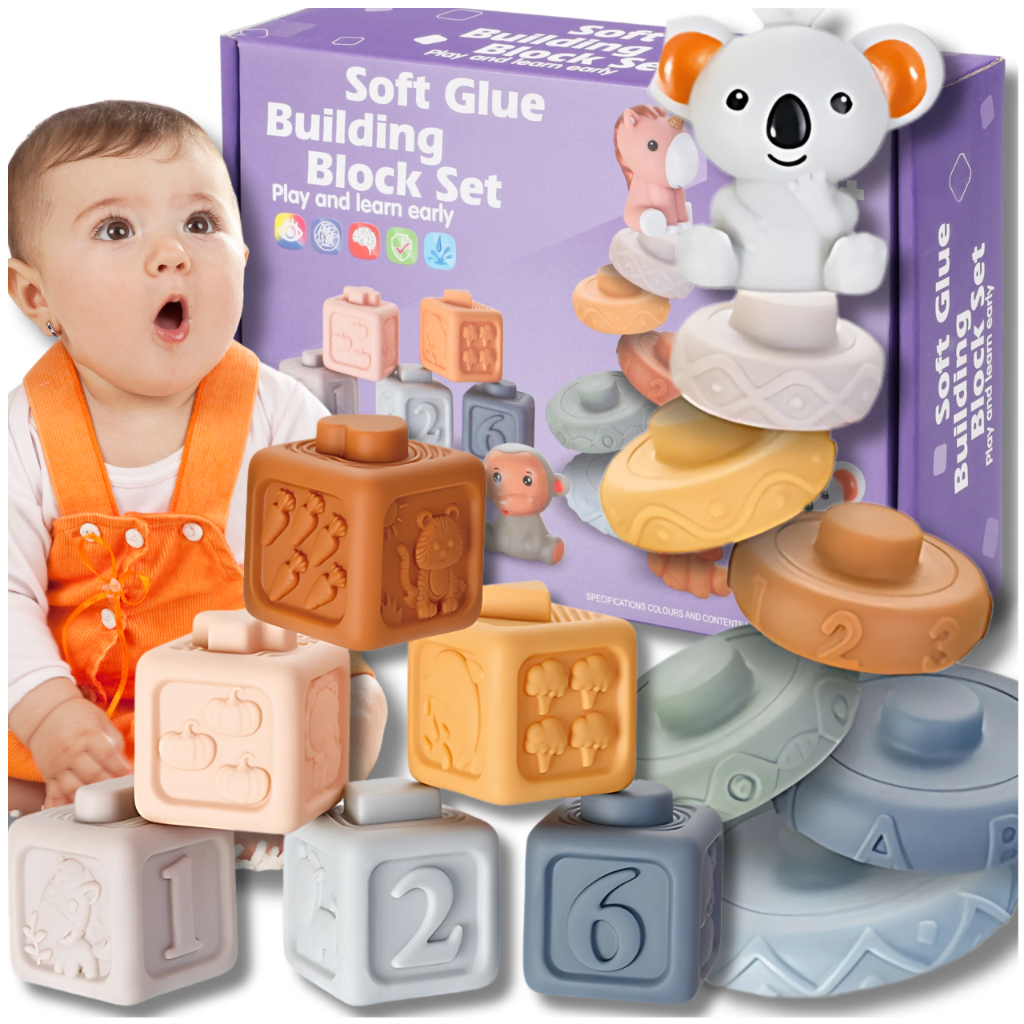 miękkie kreatywne klocki sensoryczne dla niemowląt dzieci funkcja gryzaka