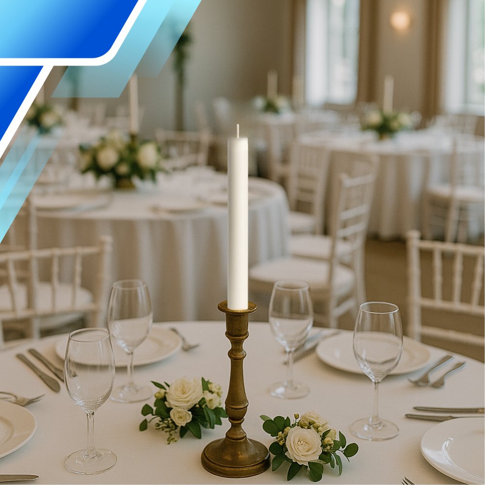 świece stołowe 48 szt. | klasyczne świece białe do świecznika