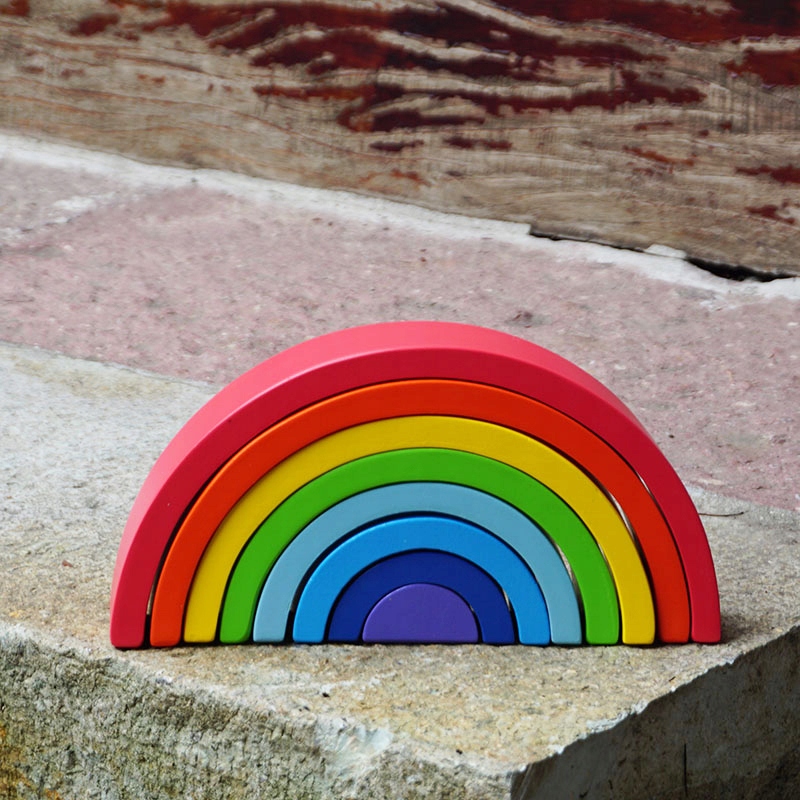 drewniane klocki tęcza jhtoy-318