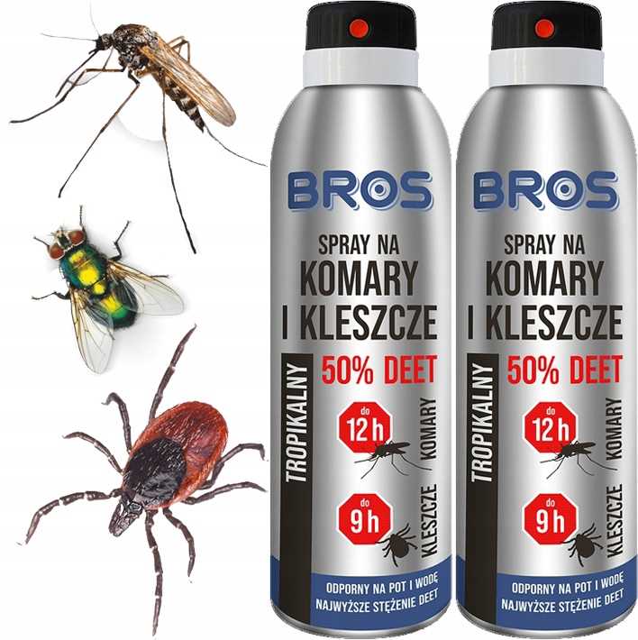 bros - spray na komary i kleszcze 50% deet 90ml - 2 szt.