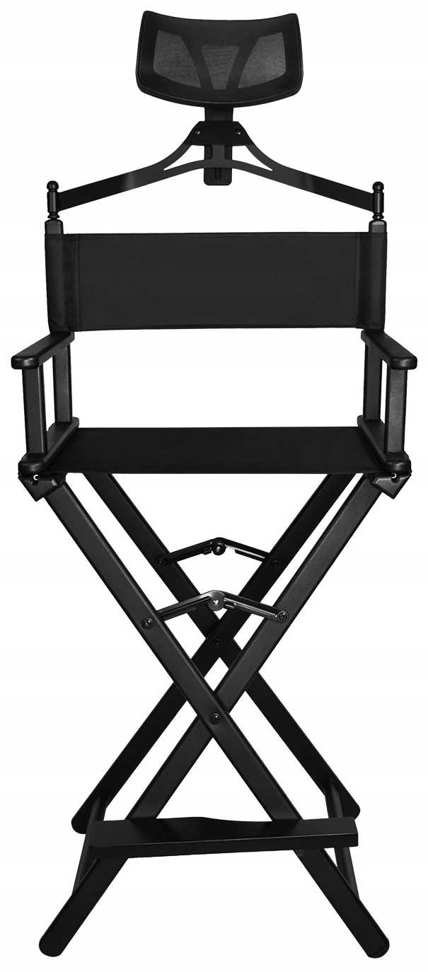 krzesło do makijażu aluminiowe z zagłówkiem