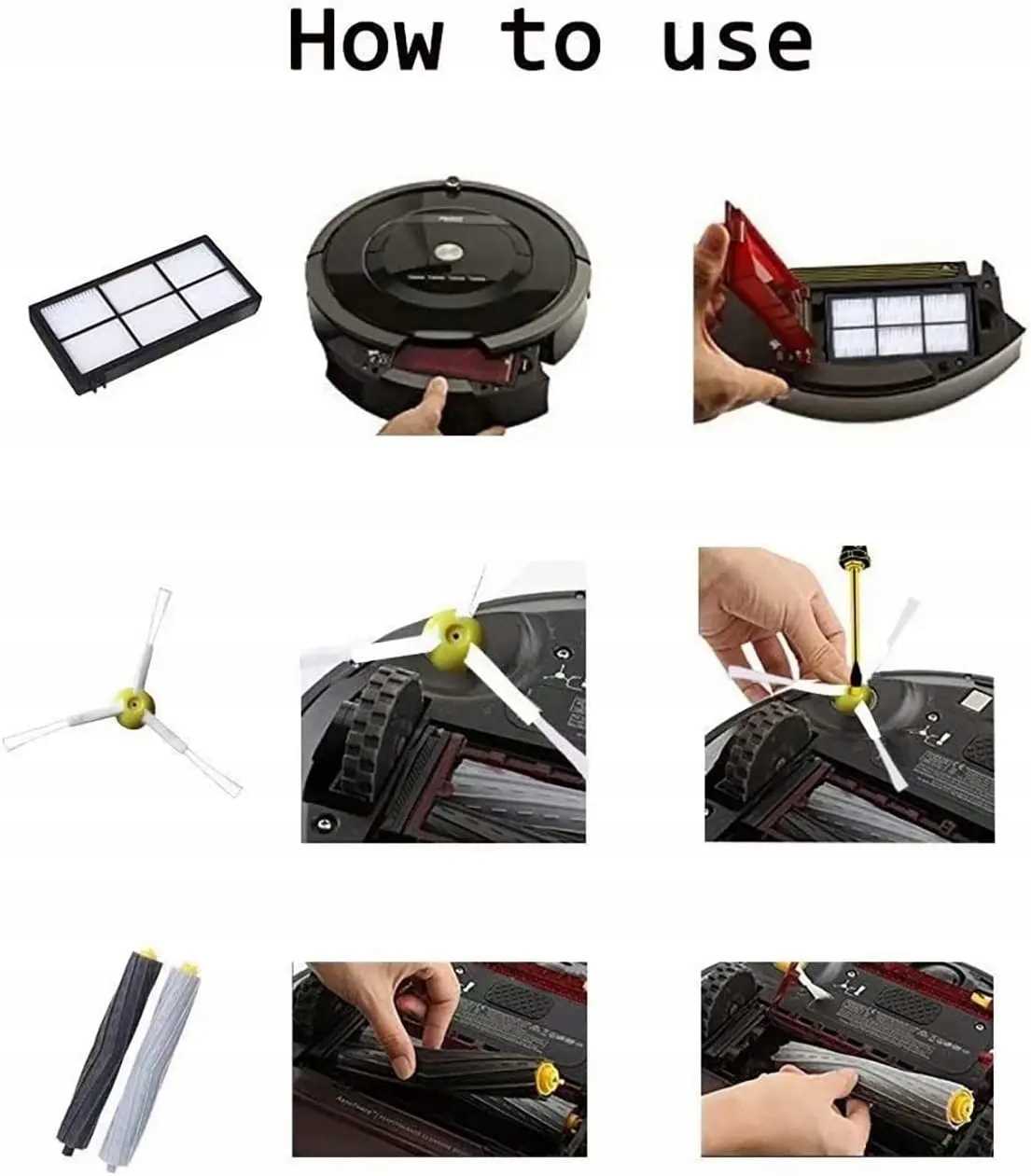 zestaw szczotek i filtrów do irobot roomba serii 800/900