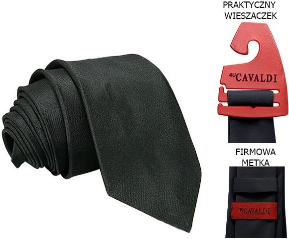 krawat 8 cm t-01 black b.rabatu