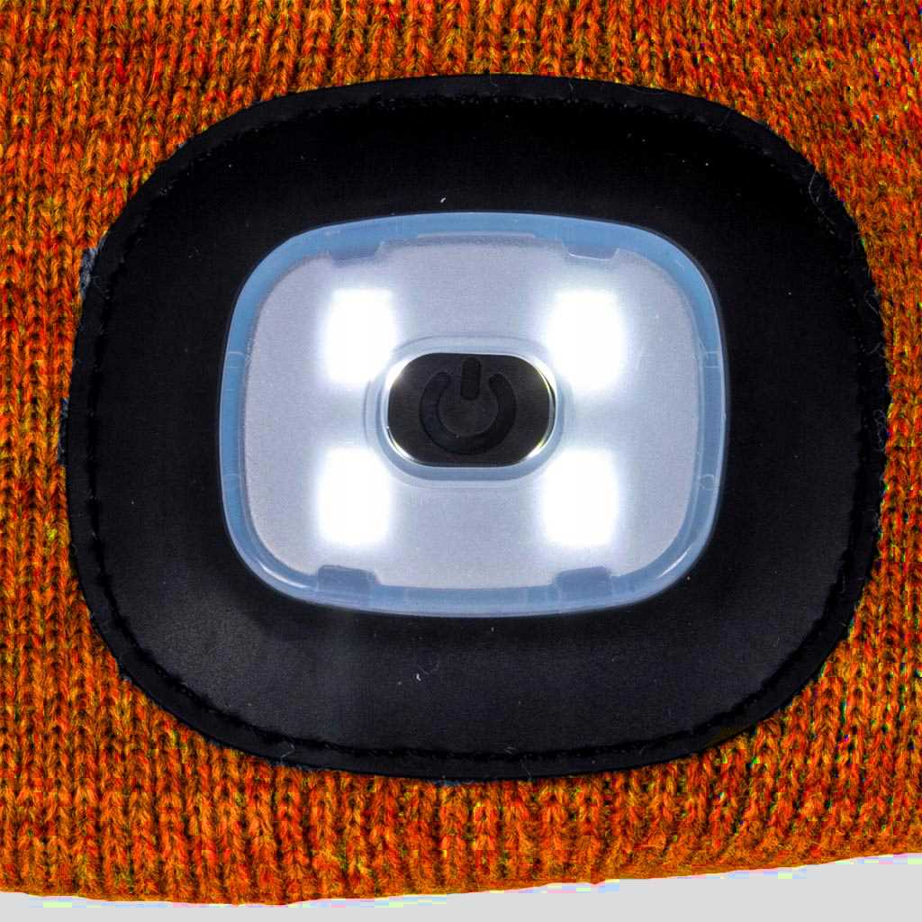 czapka zimowa led z wymienną latarką reis czled_p