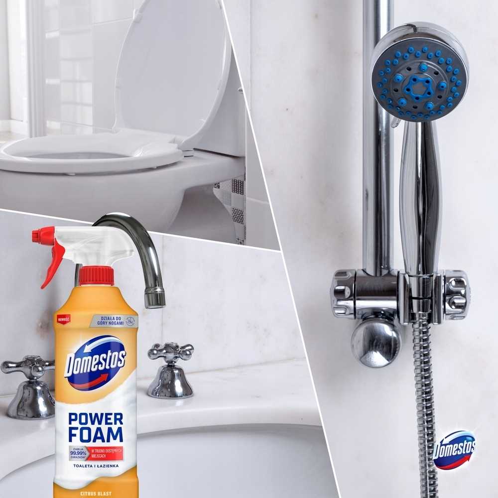 domestos power foam piana do mycia toalety i łazienki citrus blast 435ml