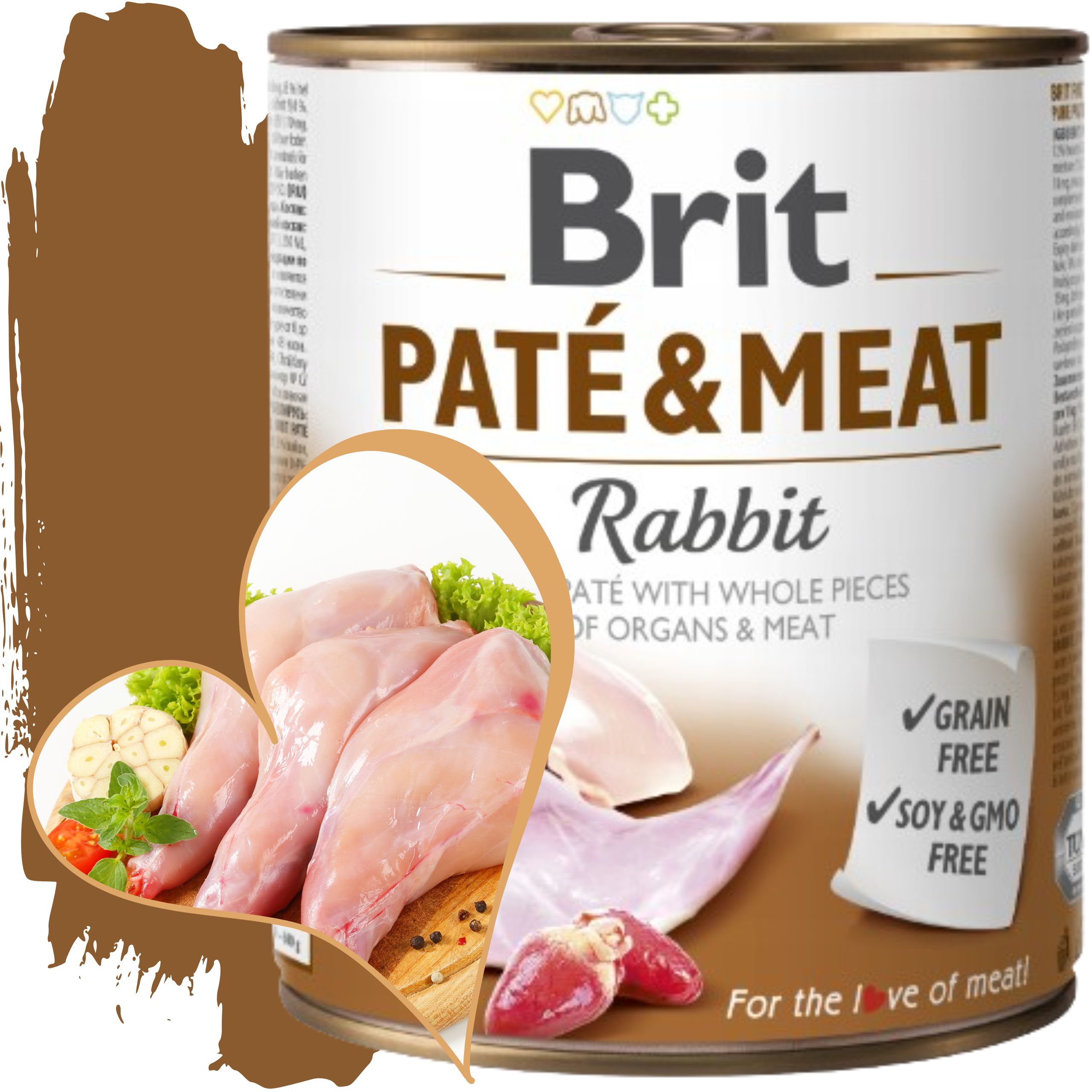 mokra klarma dla psa z królikiem brit pate&meat rabbit 800g bezzbożowa
