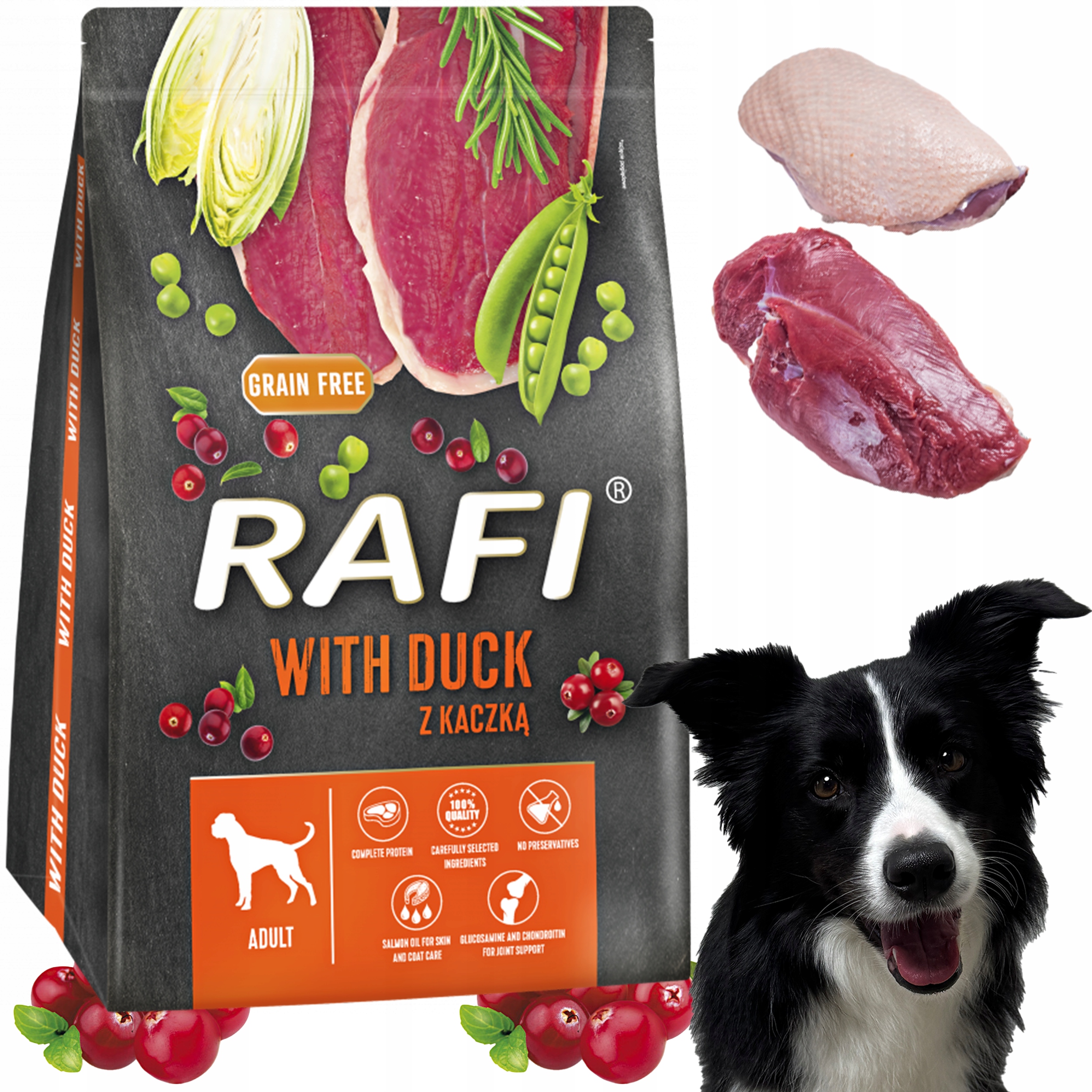 sucha karma dla psa rafi adult z kaczką 3 kg - 2 szt.