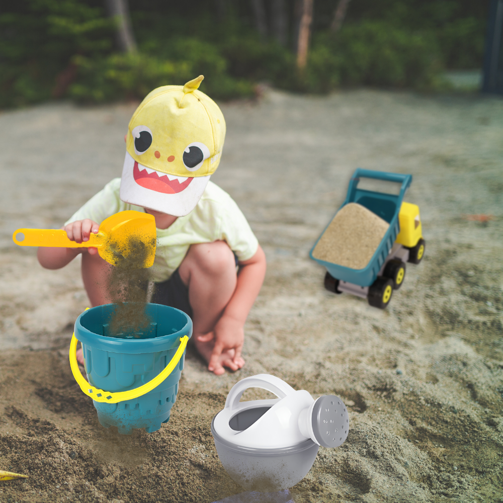 zestaw do piasku piaskownicy wywrotka foremki konewka grabie łopatka