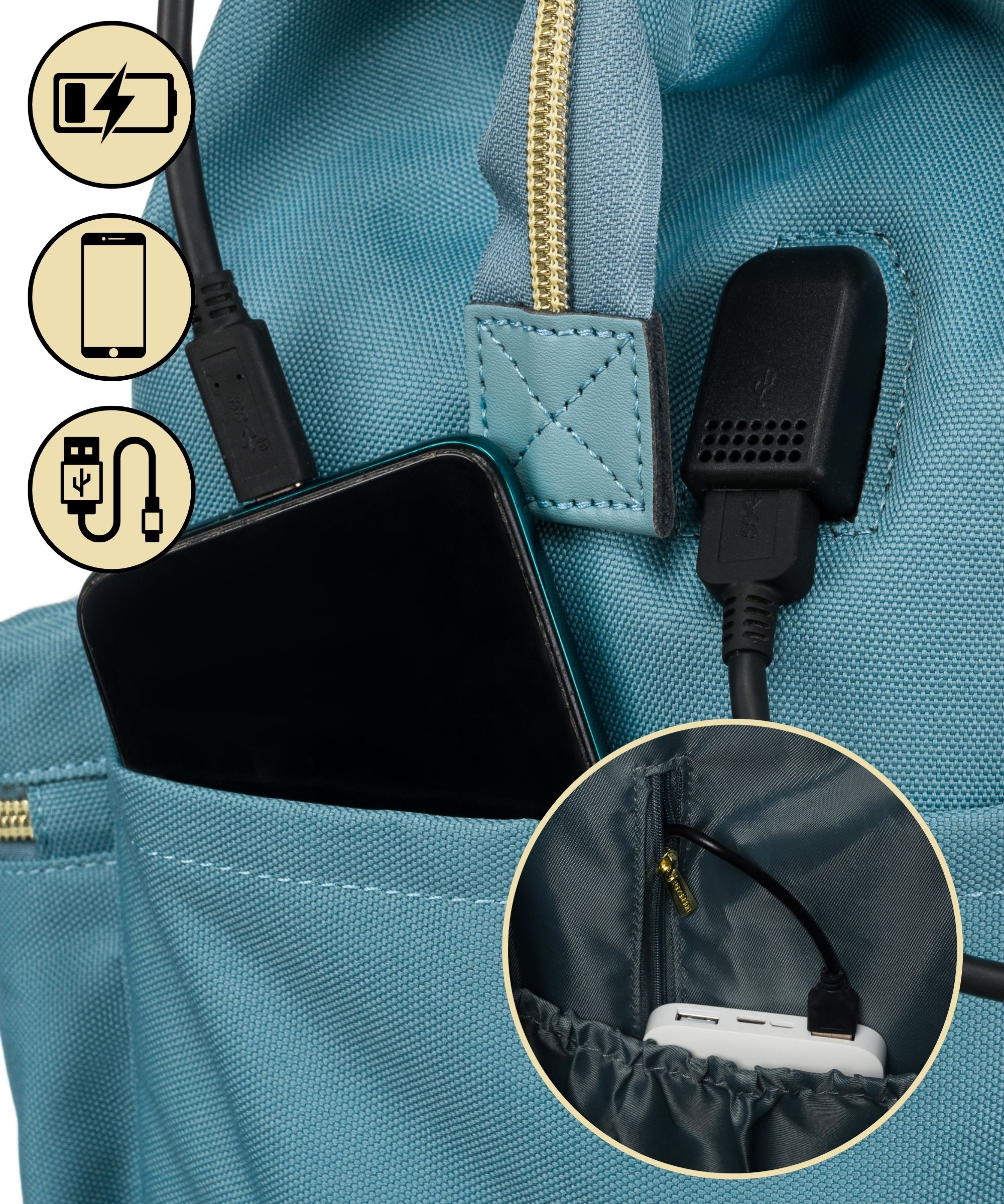 plecak materiałowy ptn alfa-6003 blue