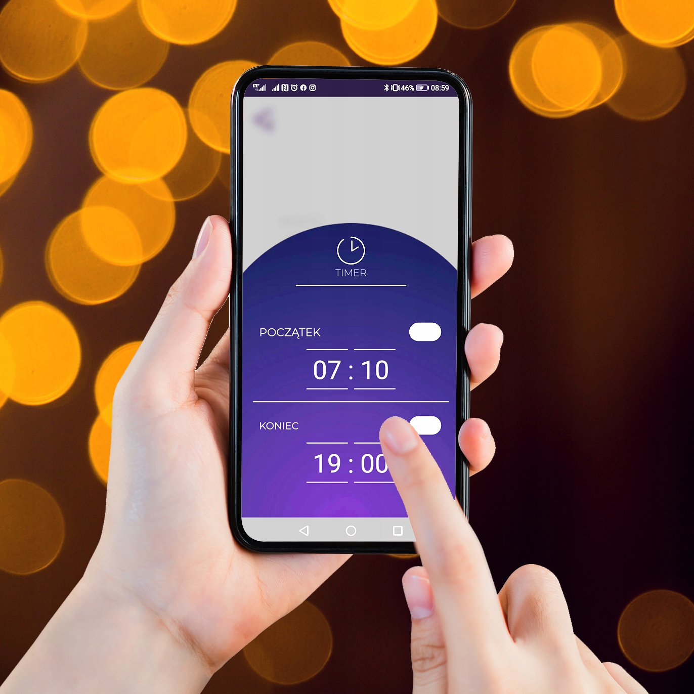 lampki 200led świąteczne białe sterowane telefonem na święta z aplikacją