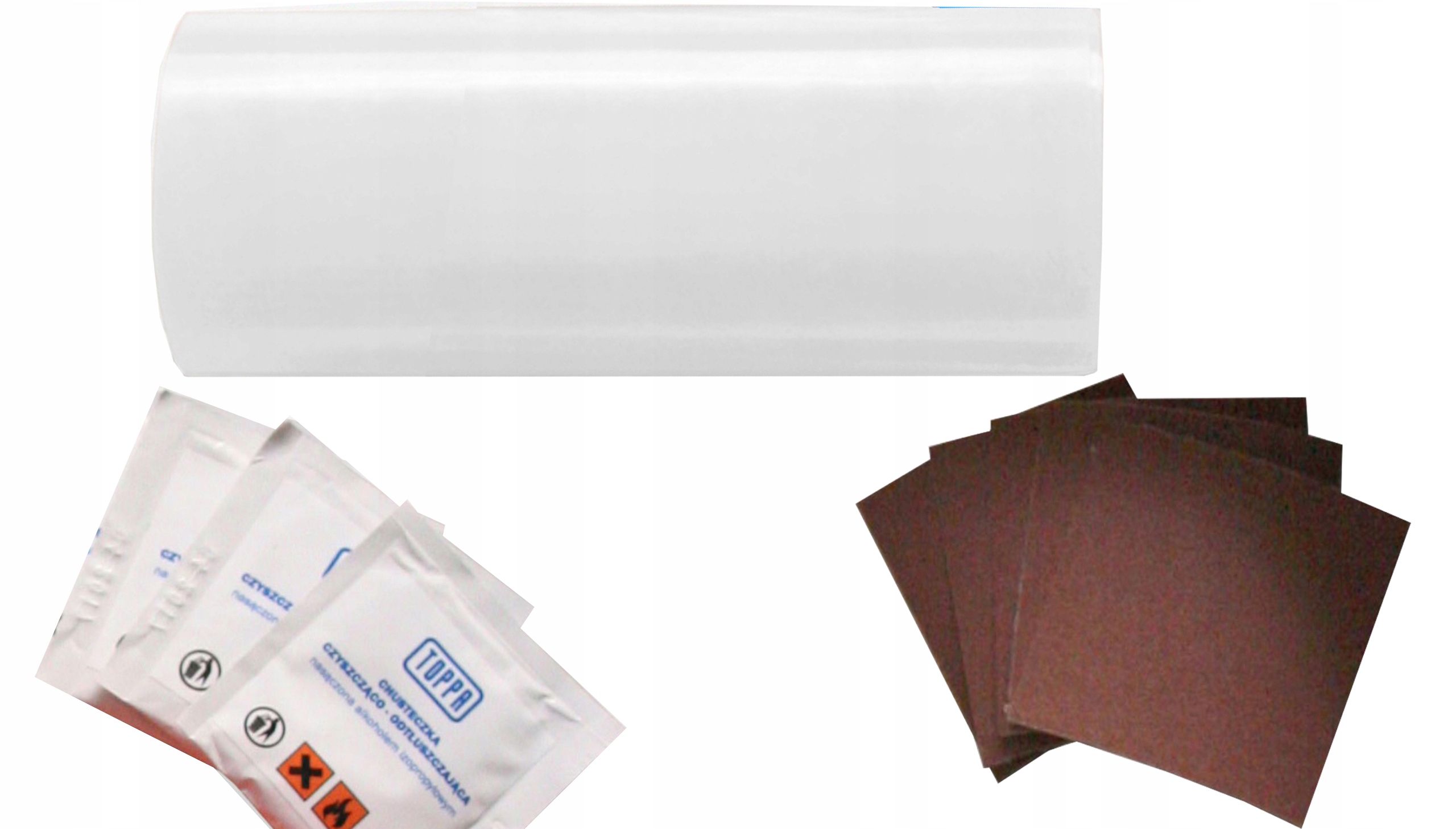 zestaw naprawczy do łatania plandek 220x10cm biały