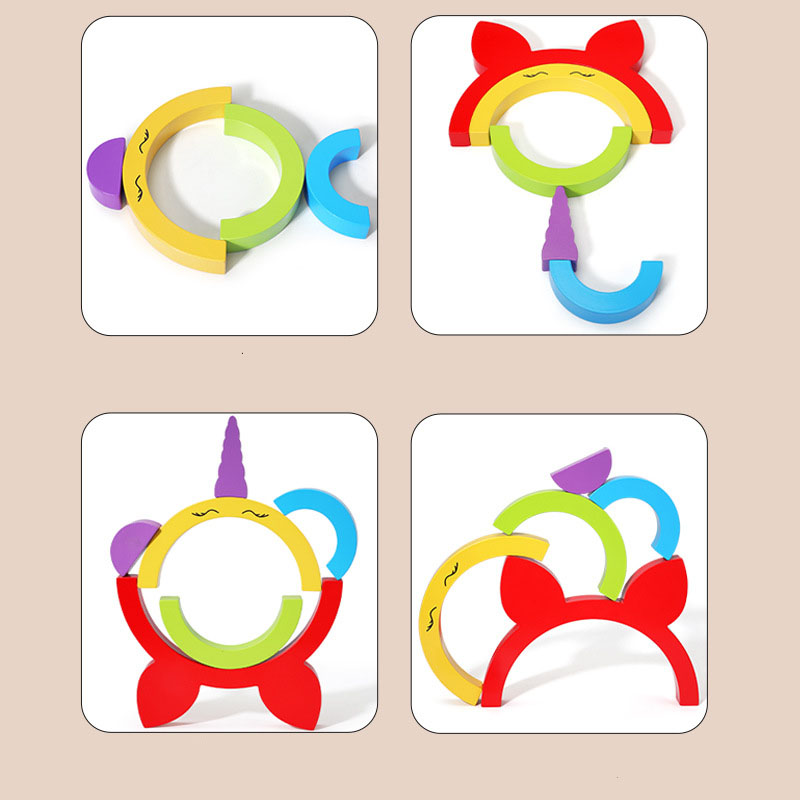 gra zręcznościowa logiczna sorter nakładanka tęcza jednorożec jhtoy-252