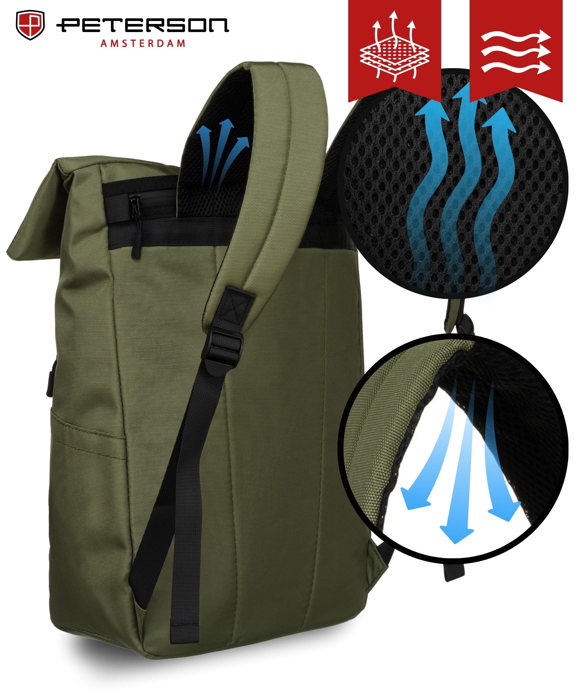 plecak miejski ptn rio-9107 green